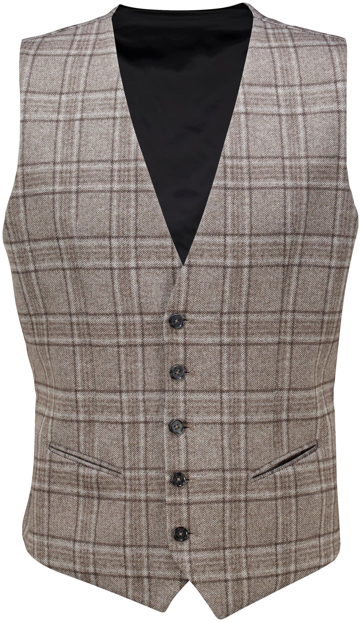 Zuitable Gilet Dwesley Check Reversible Beige