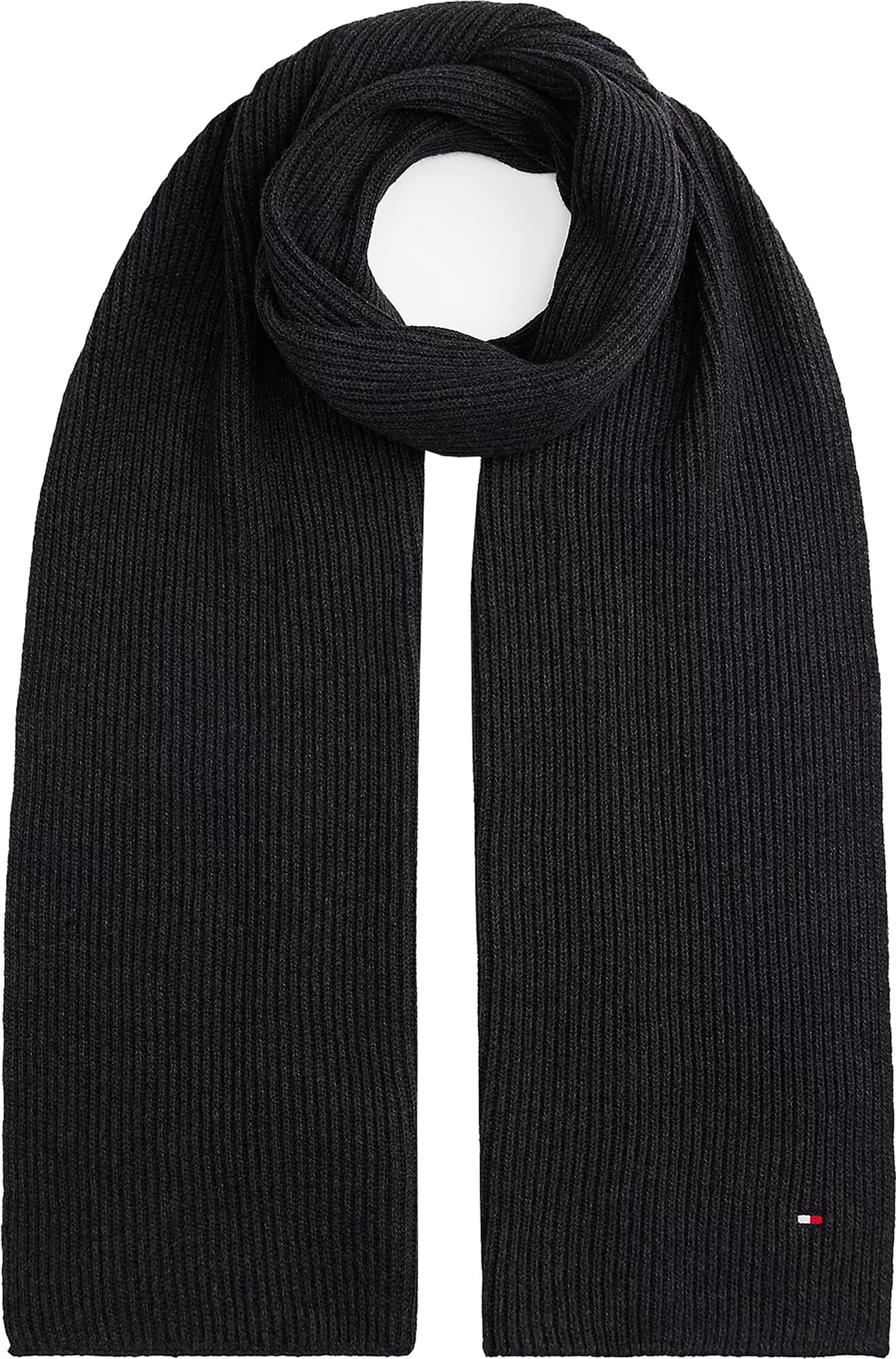 Tommy Hilfiger th flag pima cotton cash scarf Antraciet