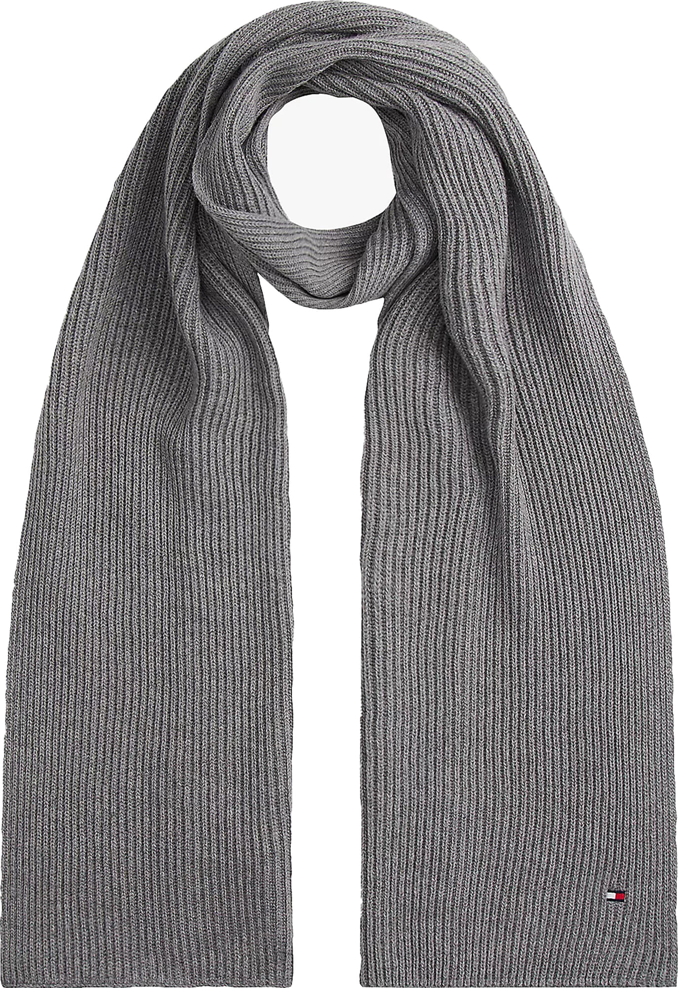 Tommy Hilfiger th flag pima cotton cash scarf Grijs