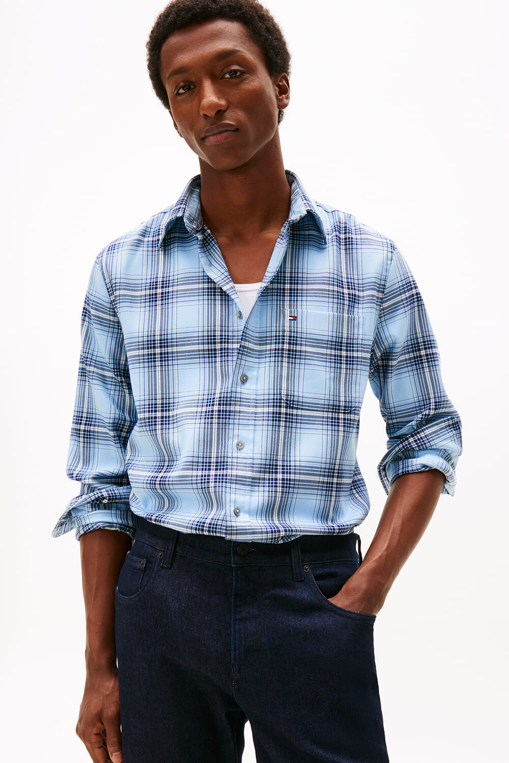 Tommy Hilfiger Overhemd Checked Blauw