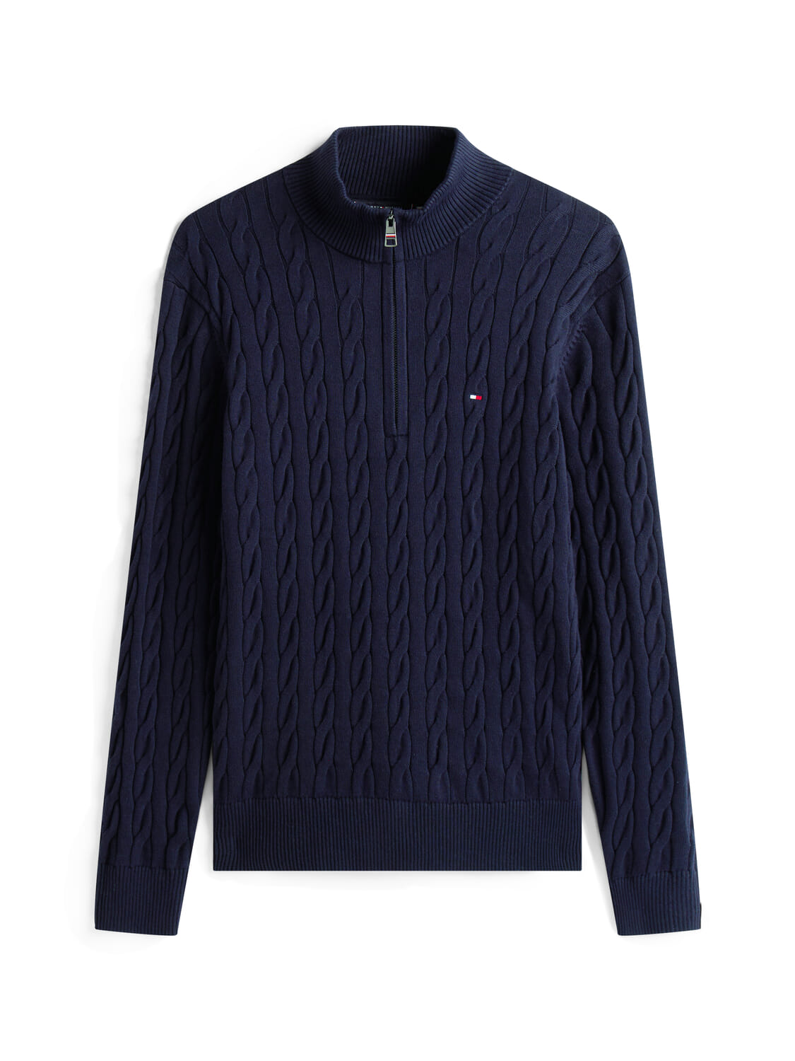 Tommy Hilfiger Gebreide Zip-trui Classic Cable Blauw