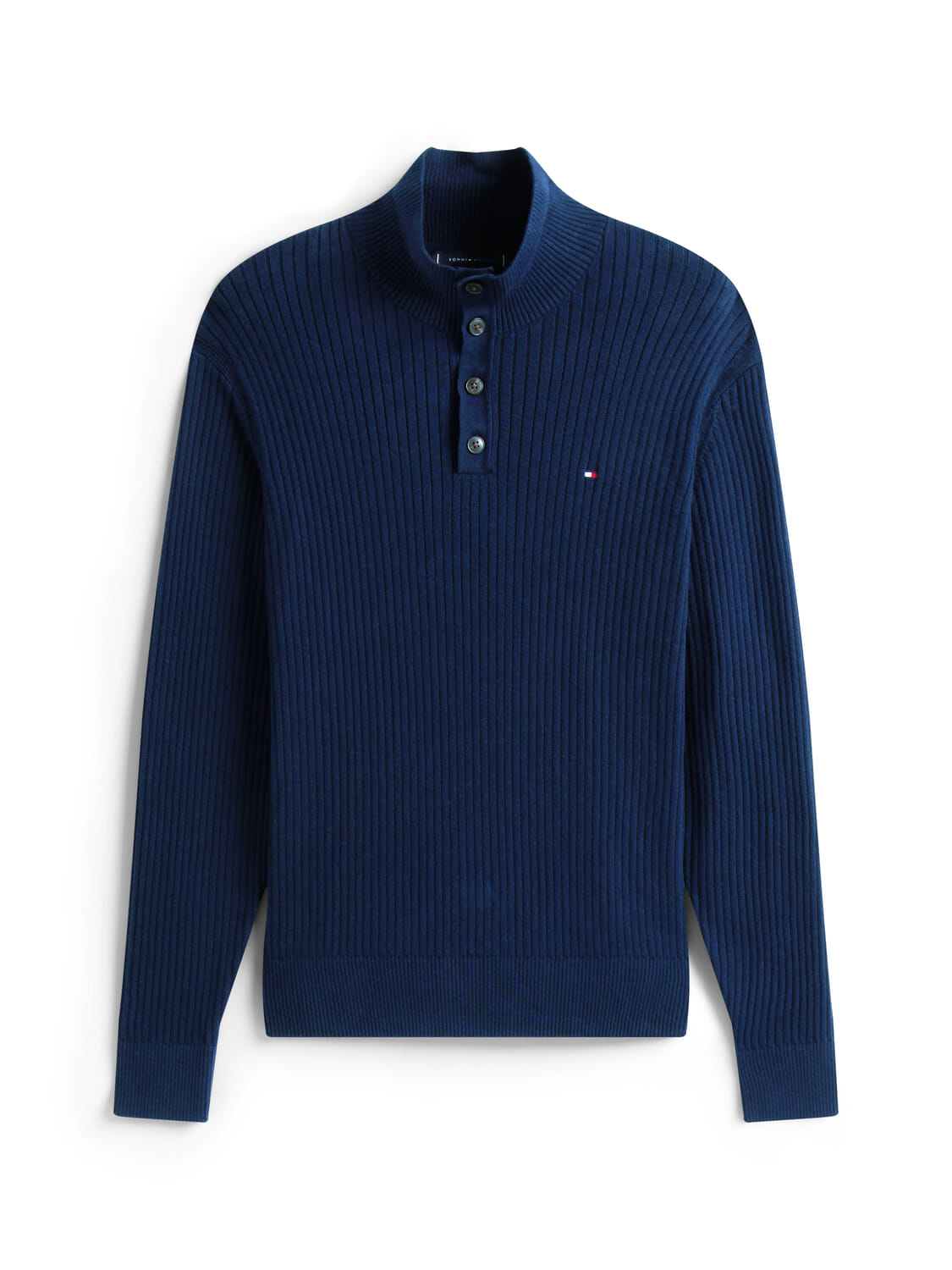 Tommy Hilfiger Gebreide Trui Pima Structure Navy