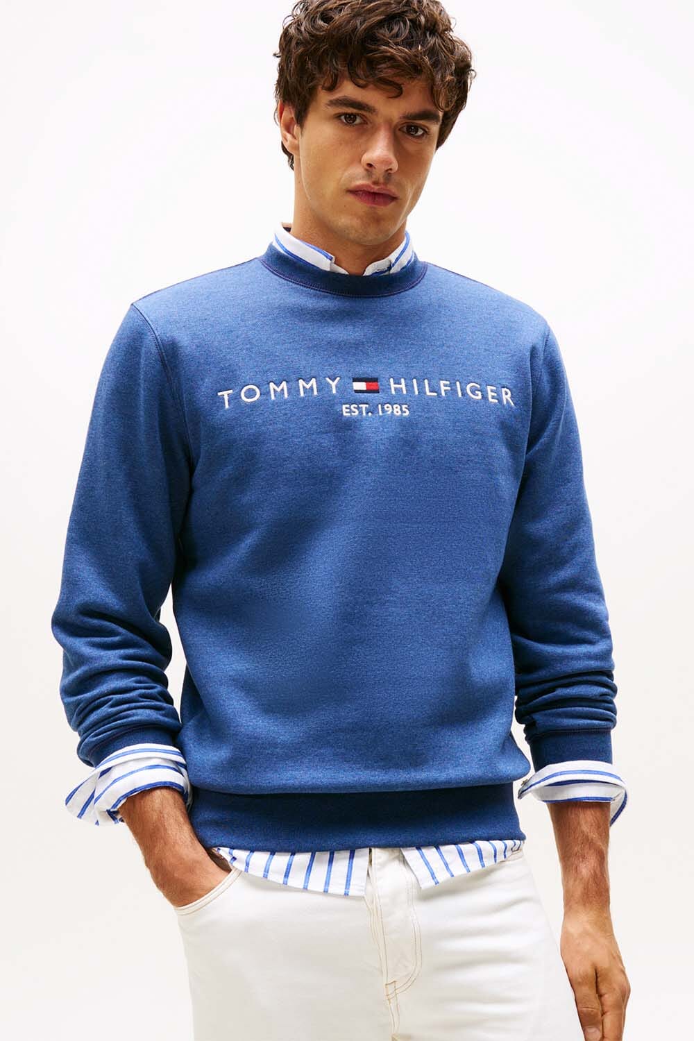 Tommy Hilfiger Sweater Tommy Logo Blauw
