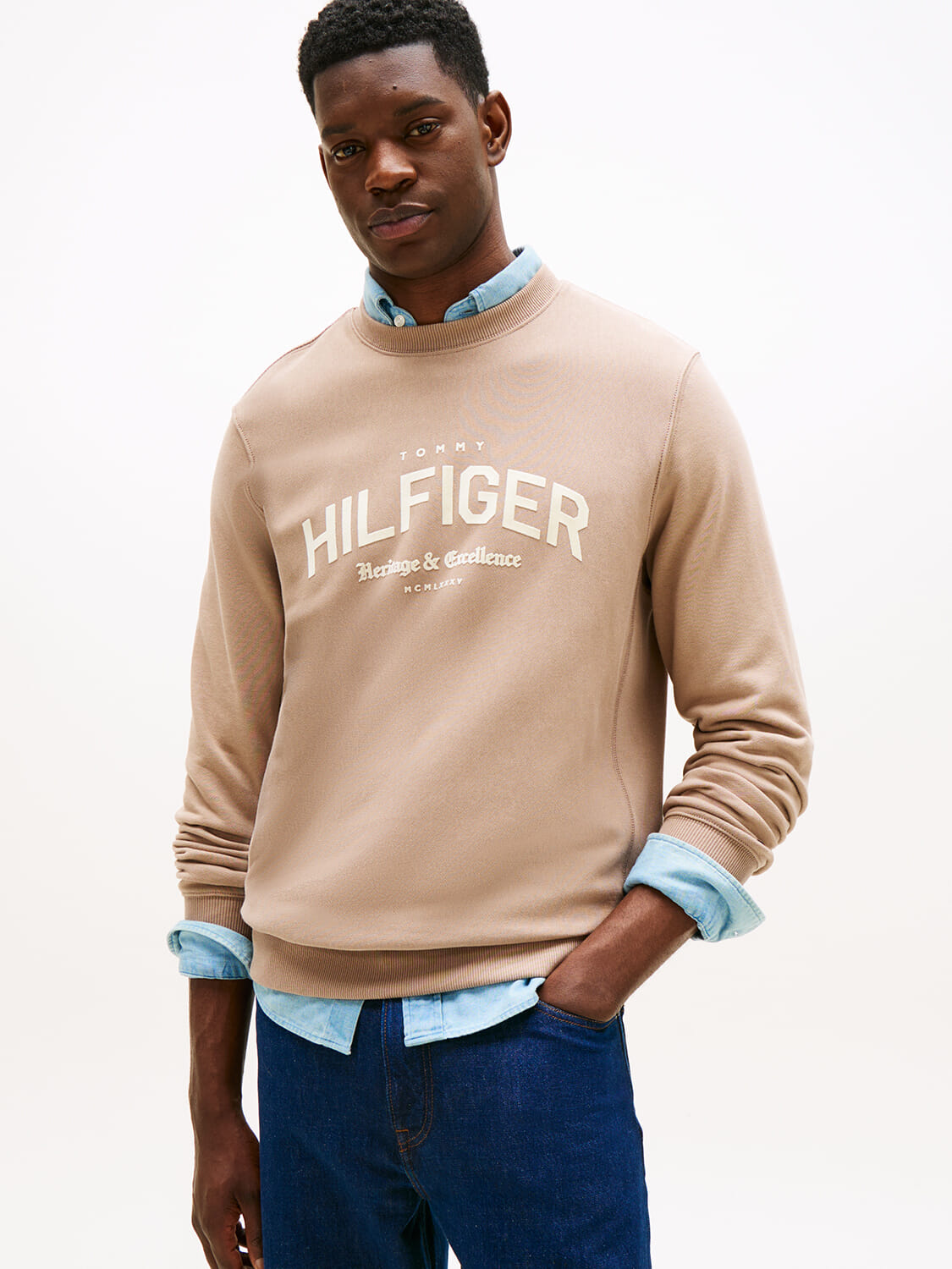 Tommy Hilfiger Trui Hilfiger Arch Crew Neck Bruin