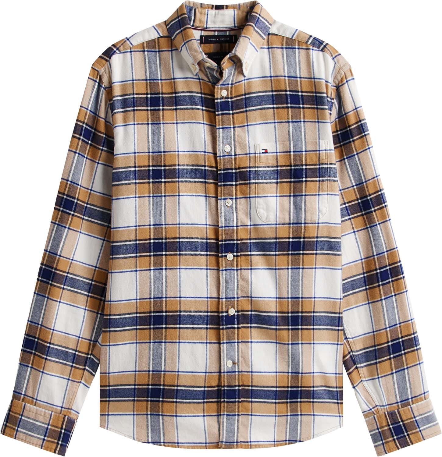 Tommy Hilfiger Overhemd Check Flannel Tartan Beige