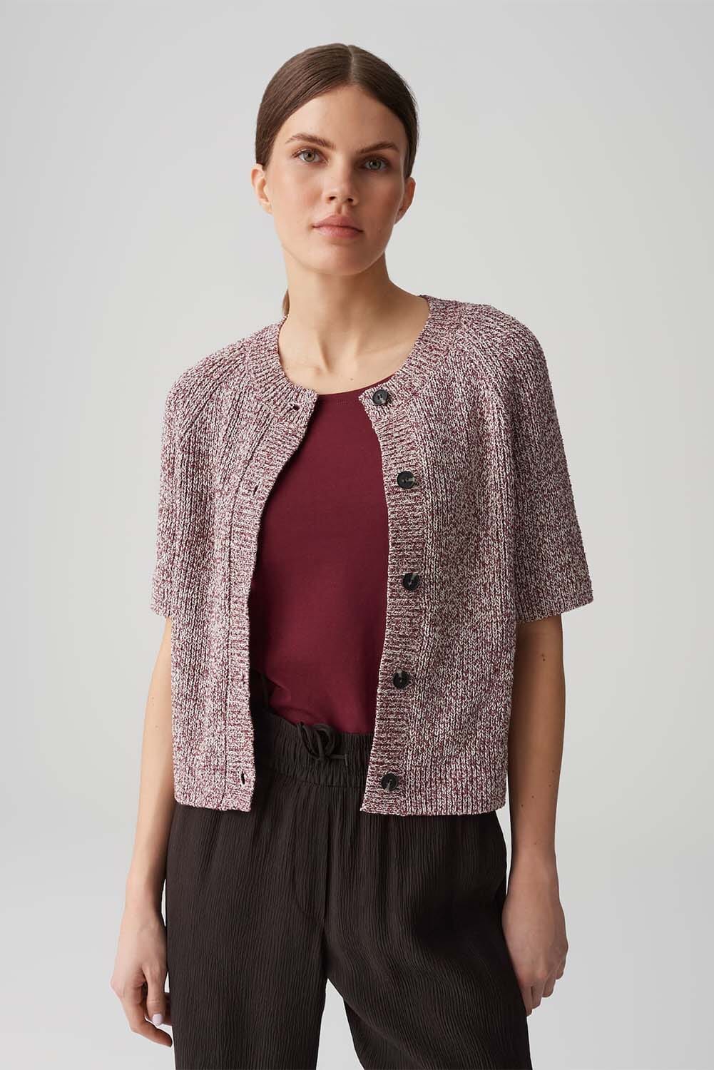 Opus Gebreid Vest Dacki mouliné-effect Rood