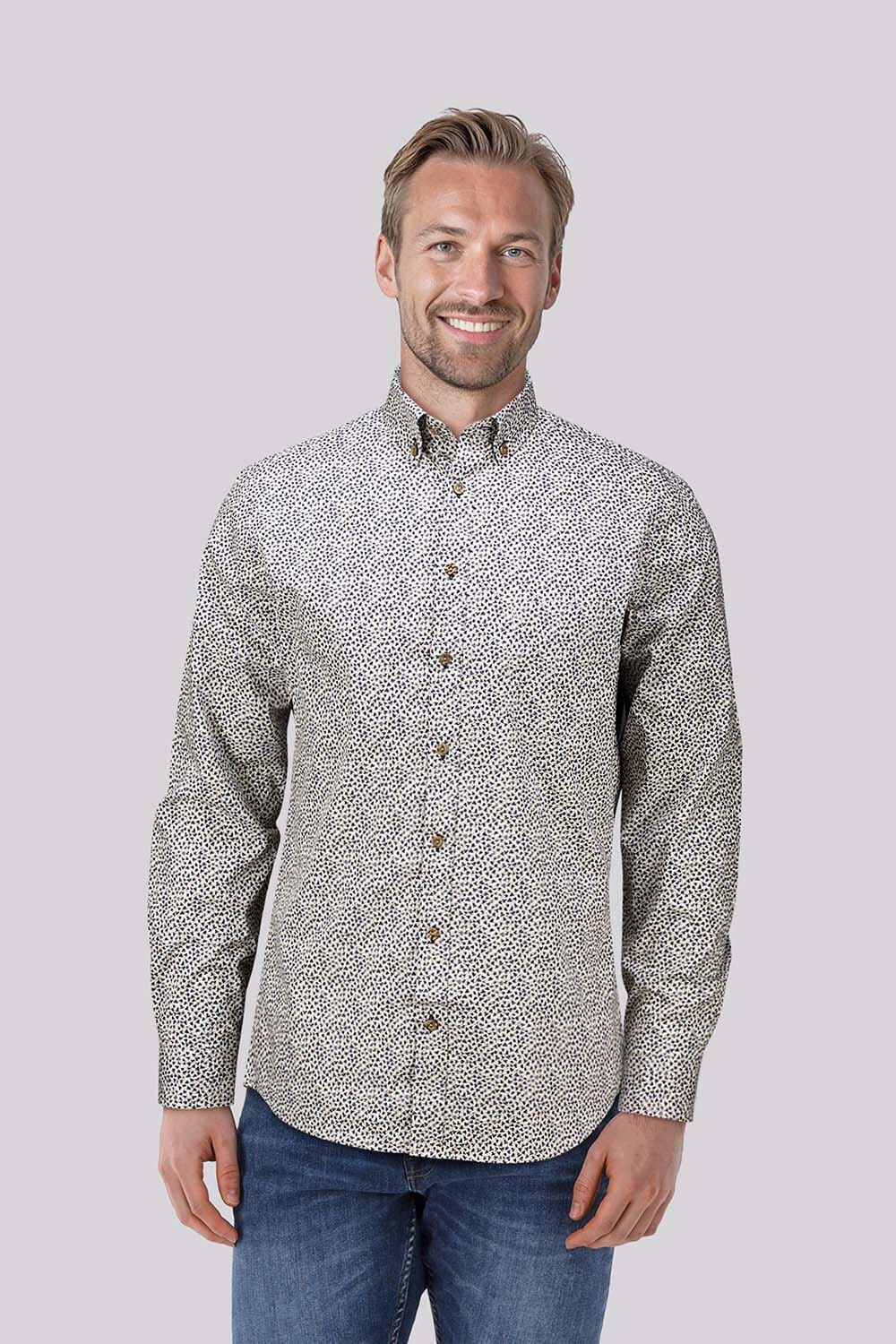 Bomont Overhemd Jerome Print Blauw