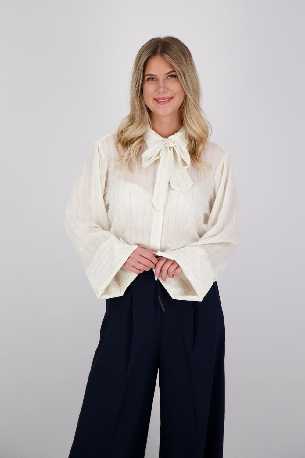 Aaiko Blouse Elda Small Stripe Wit