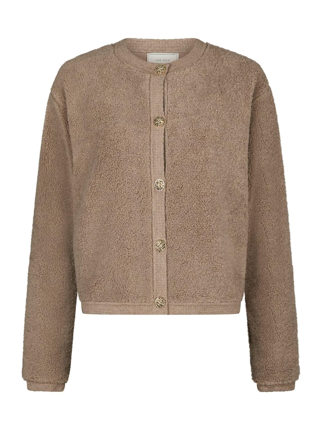 Neo Noir Vest Limo Fluffy Knit Bruin