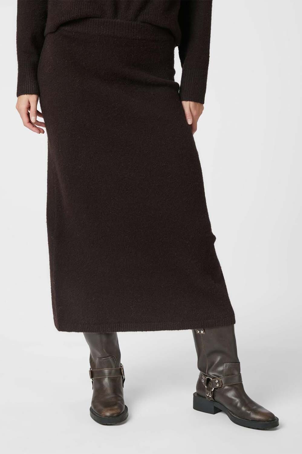 Neo Noir Gebreide Rok Hynne Bruin