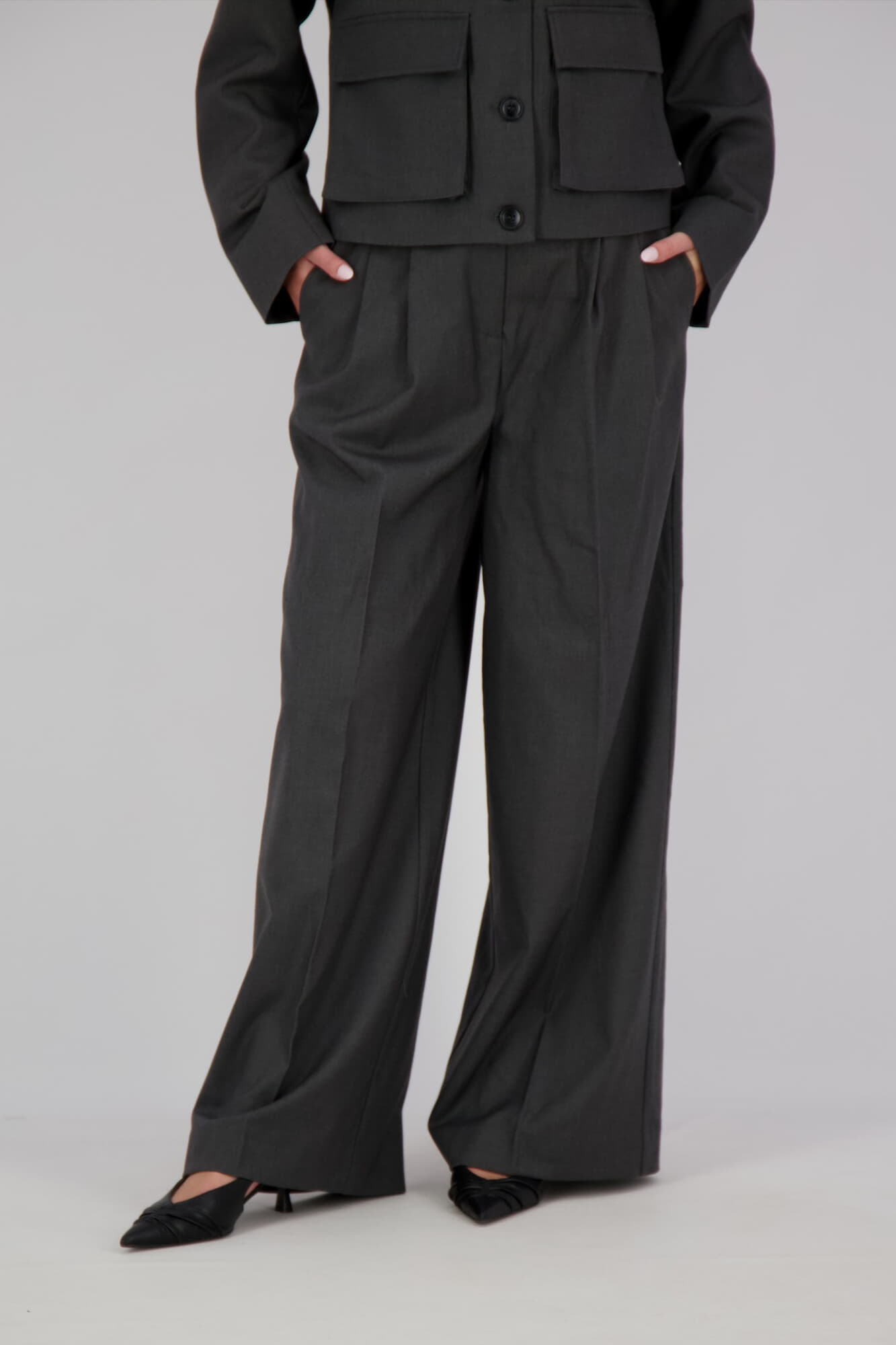 With Black Pantalon Magnolia Tailored Antraciet