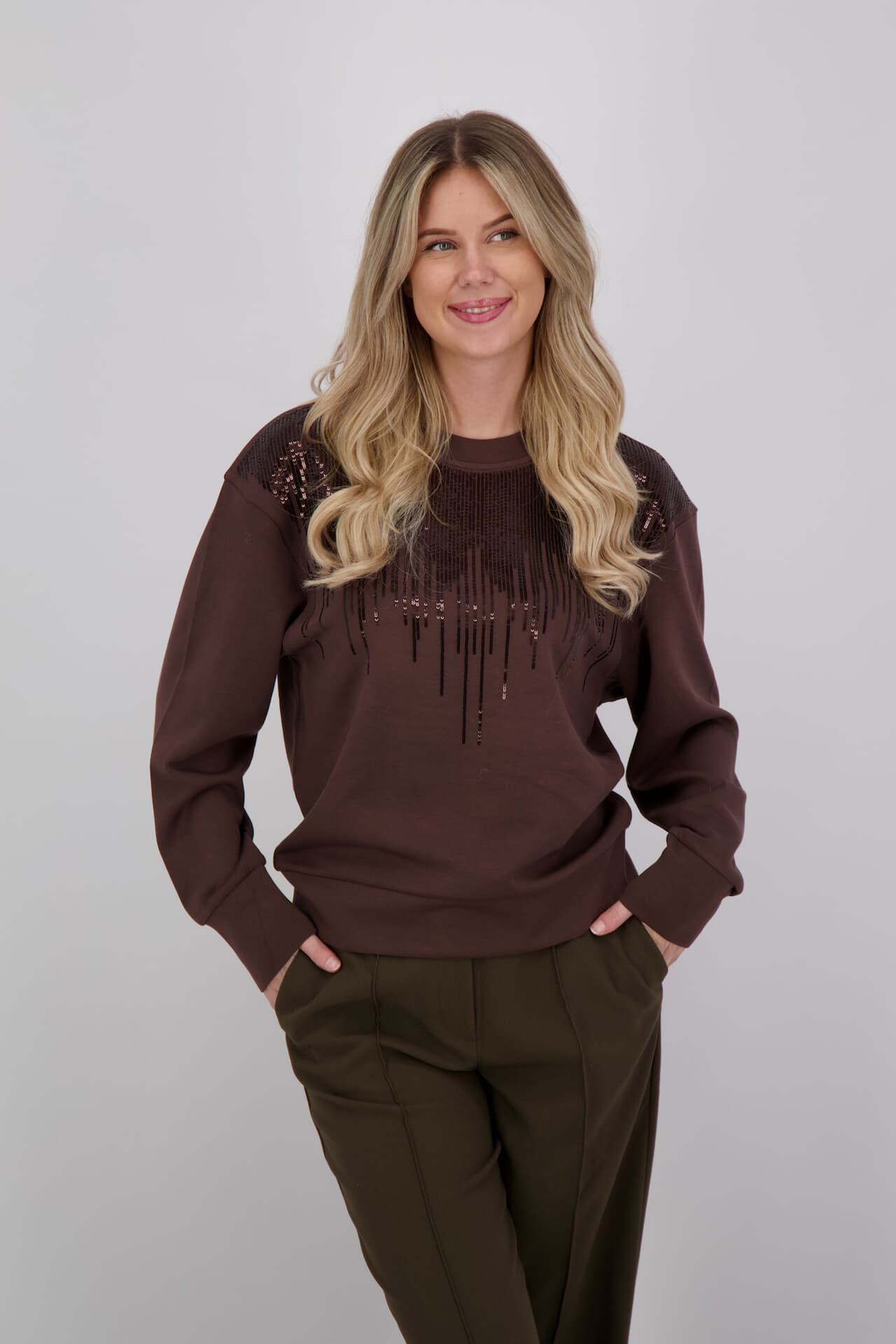 Mos Mosh Sweater Neve Glam Bruin