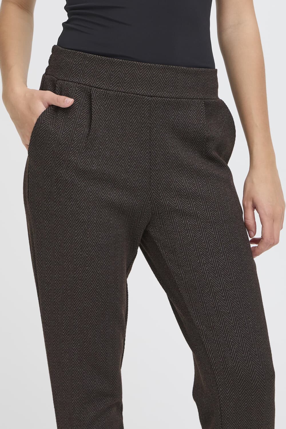 Ichi Pantalon Kate Jacquard Bruin