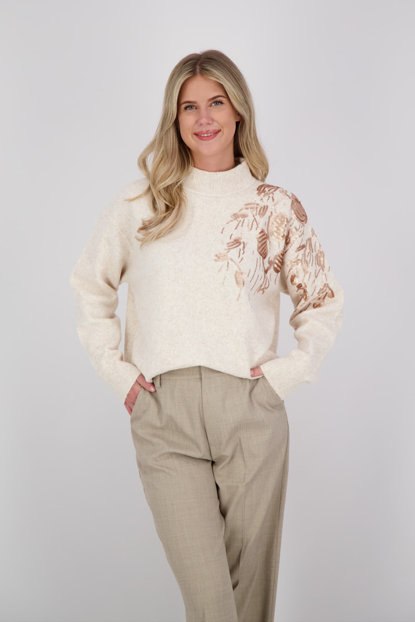 Esqualo Sweater Sequins Beige