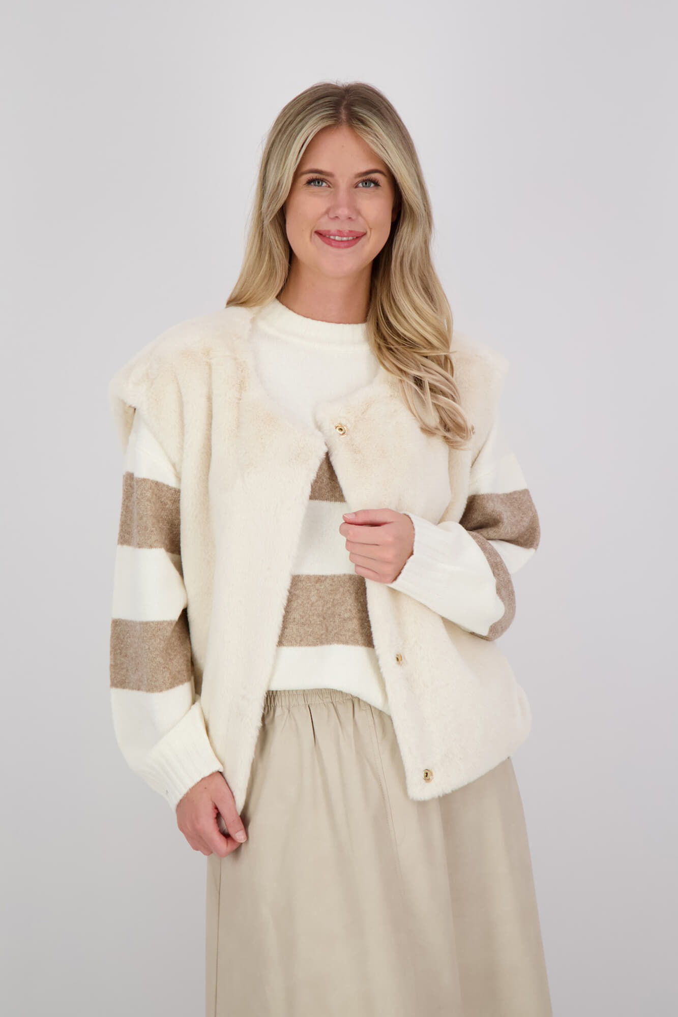 Esqualo Bodywarmer fake fur Beige