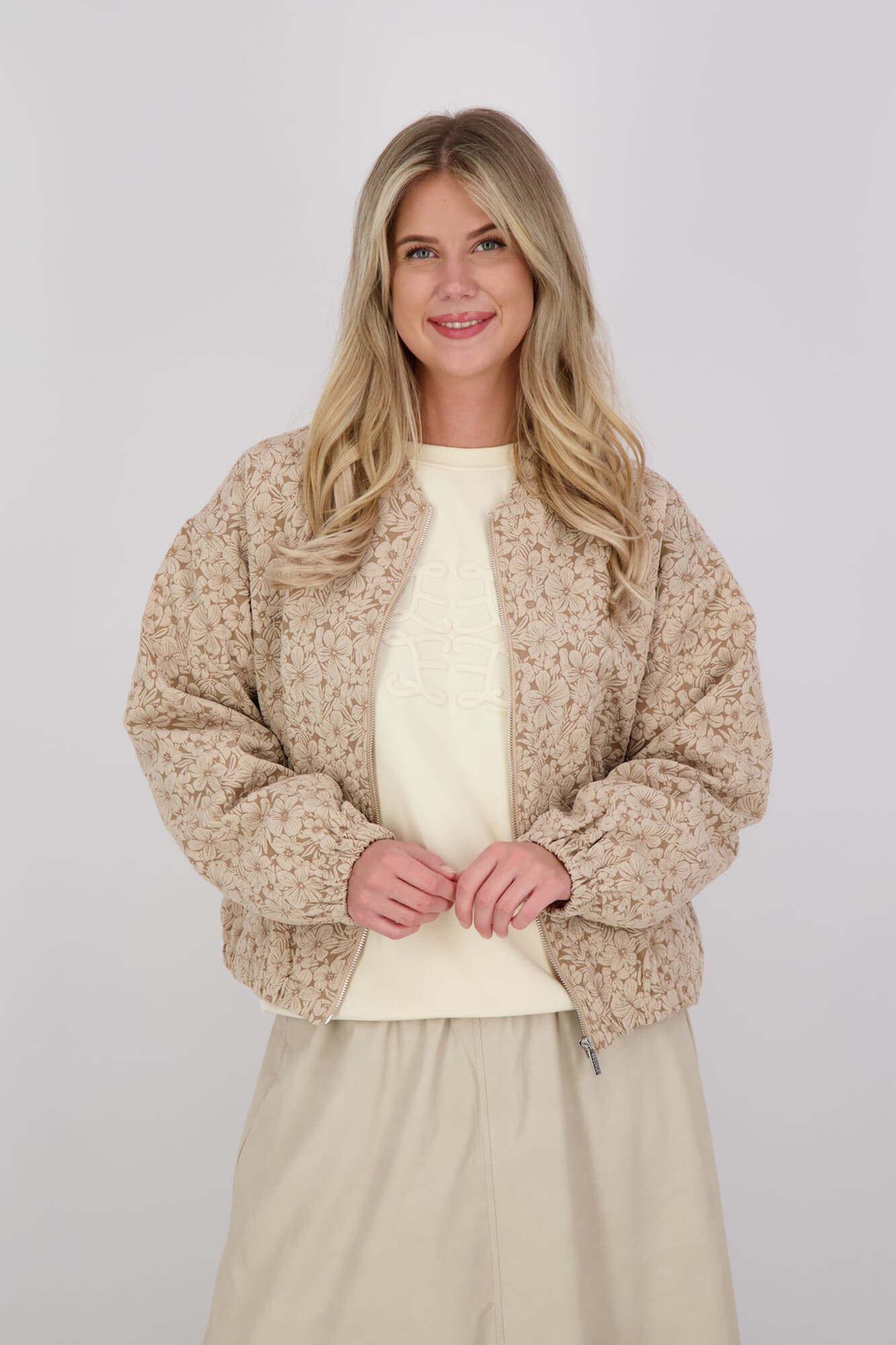 Esqualo Bomberblazer flower 3D Beige