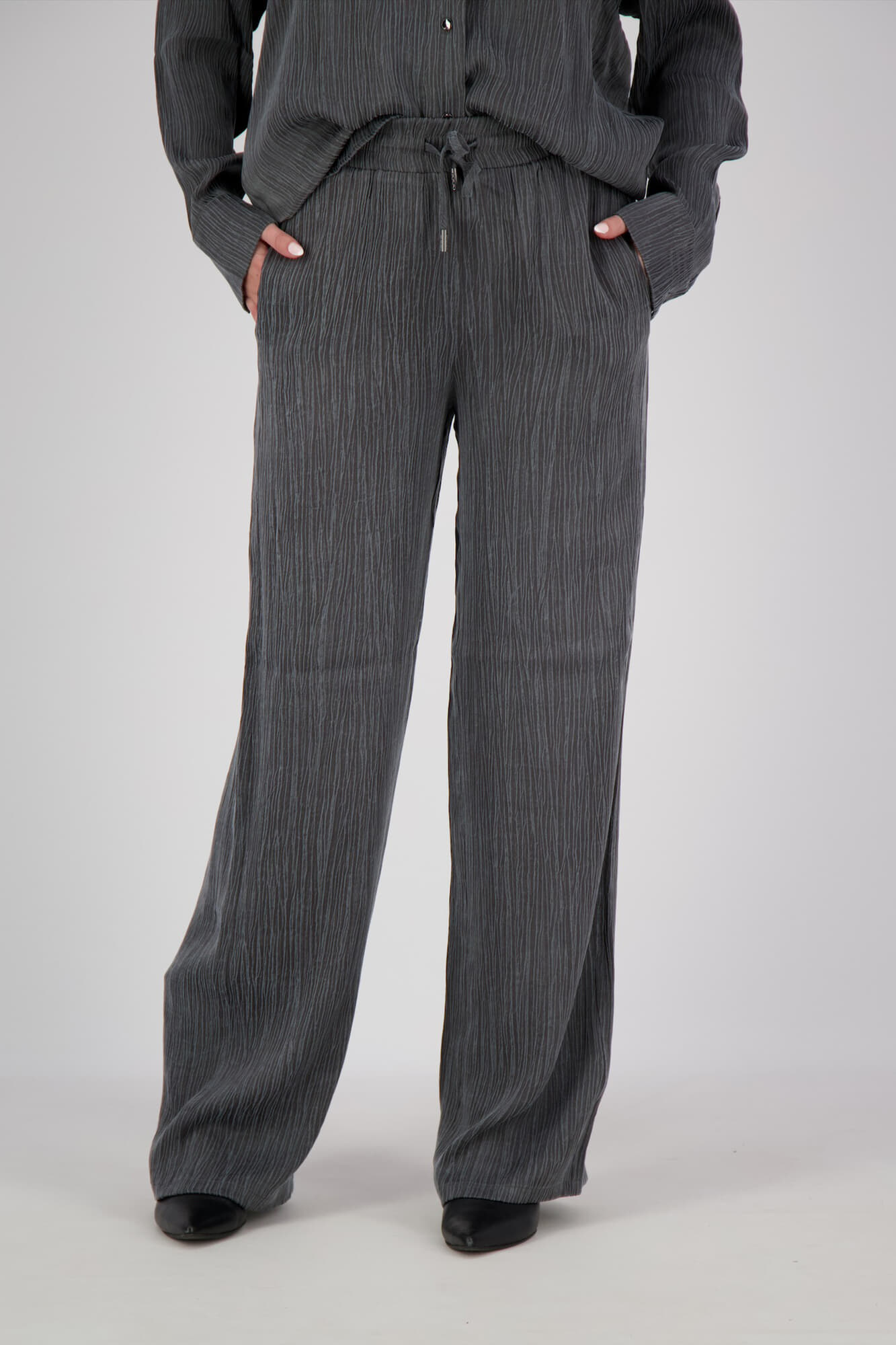 Esqualo Pantalon Crinkle Antraciet