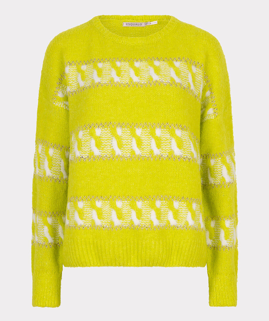 Esqualo Sweater Striped Jacquard Lime