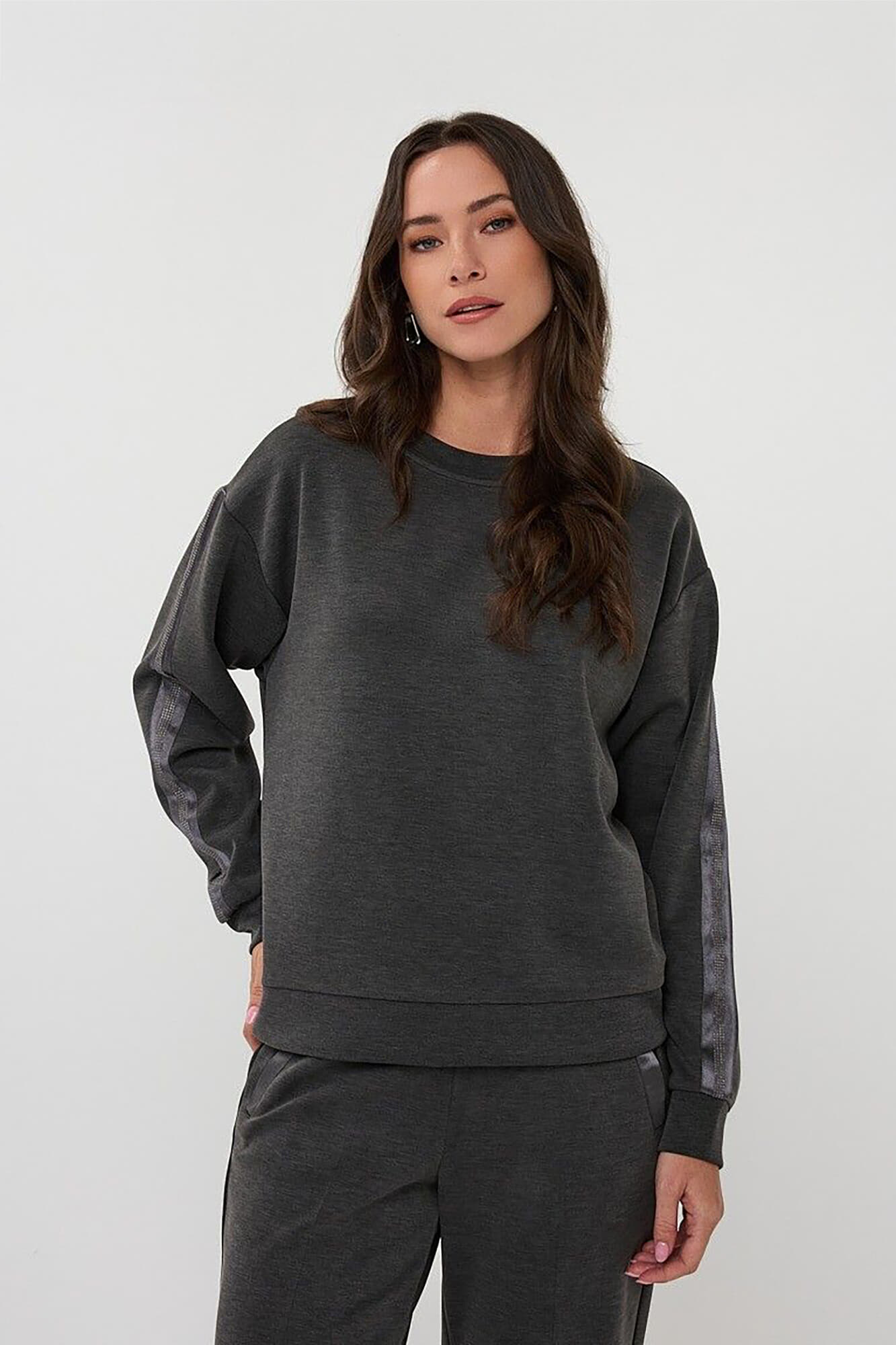 Esqualo Sweater Rhinestones Antraciet
