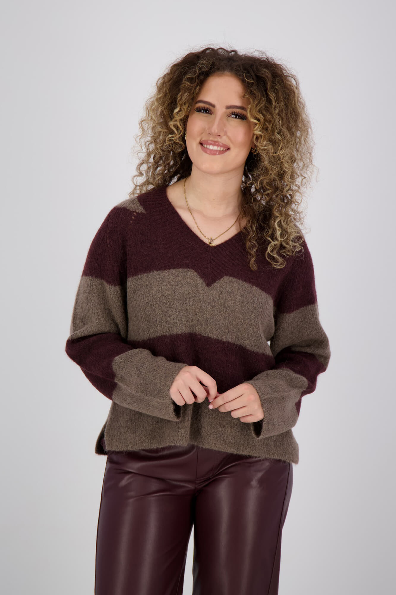 Mos Mosh Trui Tacie Stripe Bruin