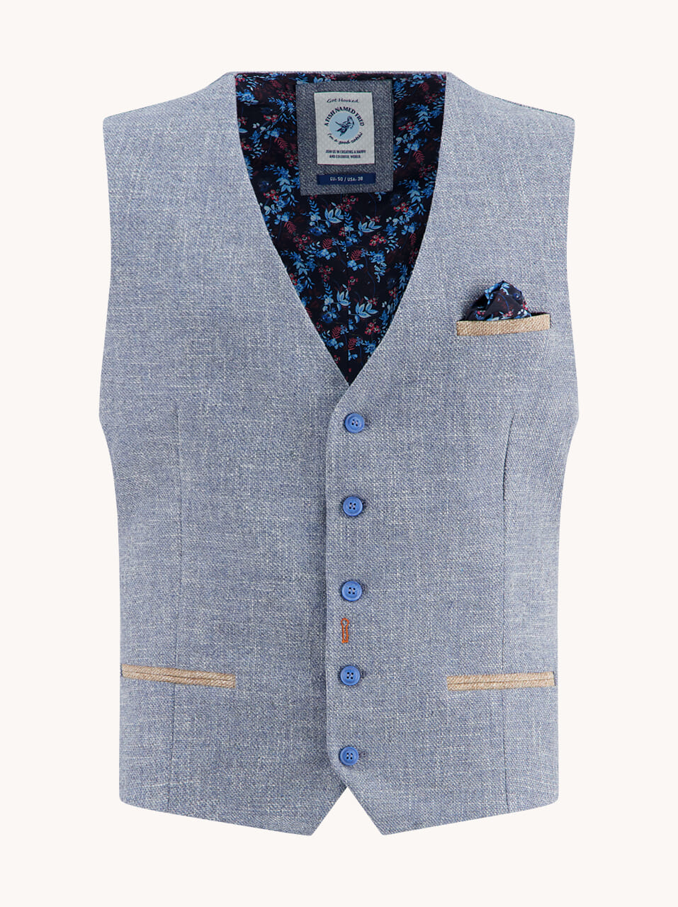 A Fish Named Fred Gilet Structure Blauw