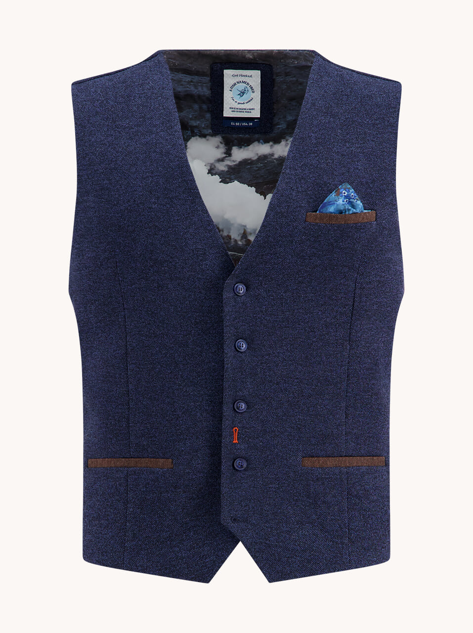 A Fish Named Fred Gilet Pique Blauw