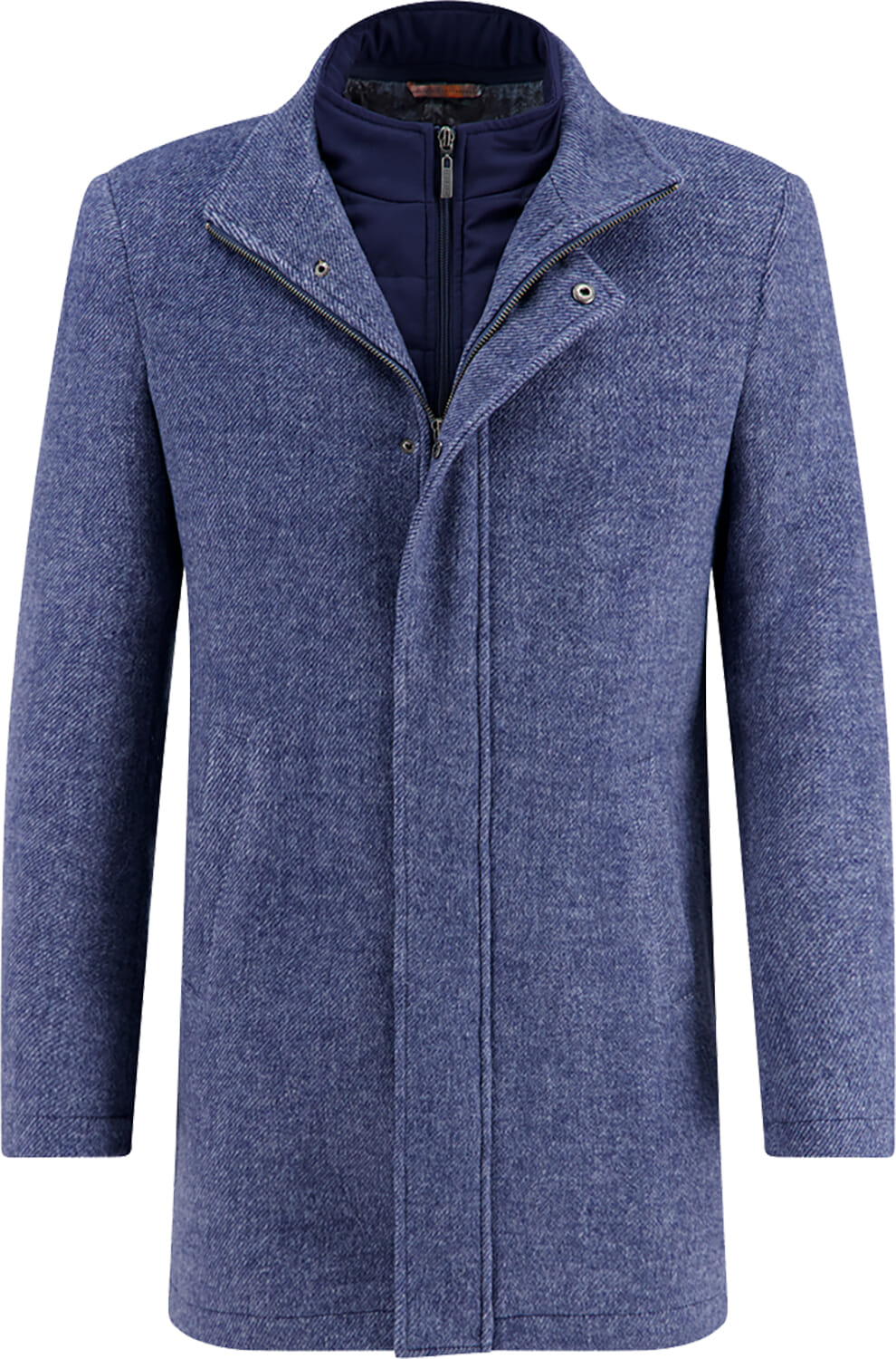 A Fish Named Fred Jas Funnel Neck Blauw
