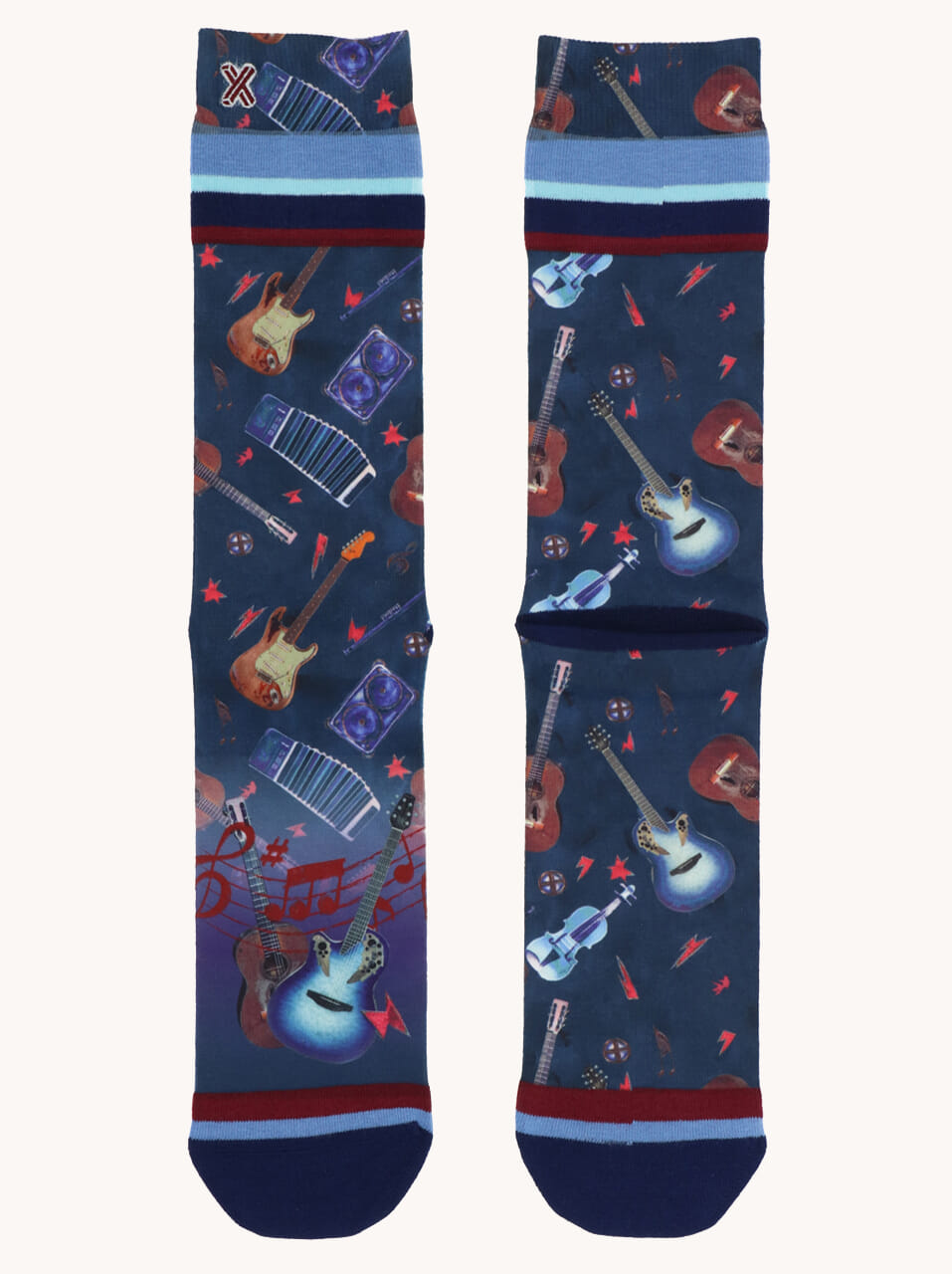 A Fish Named Fred Sokken Various Guitars Blauw