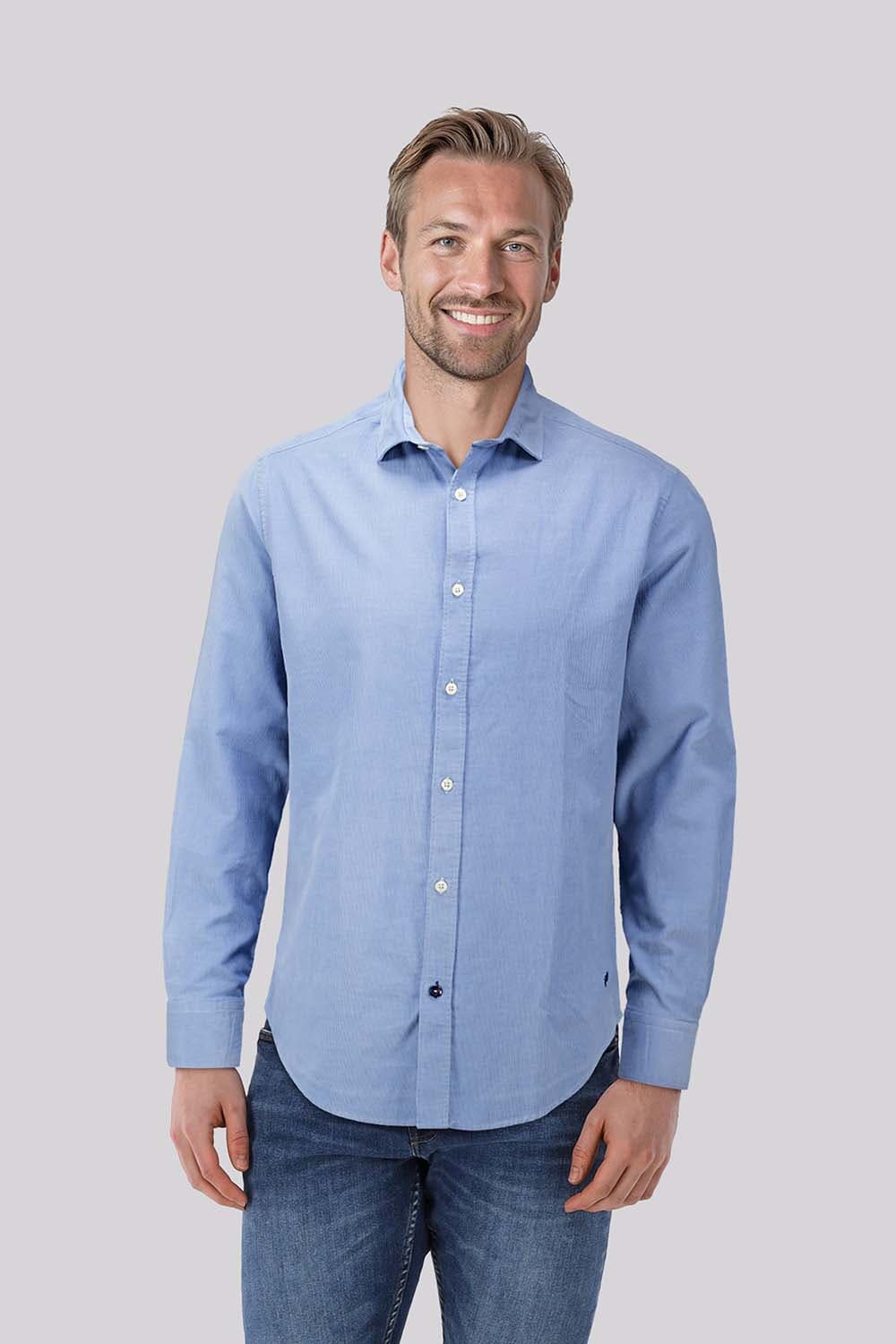 A Fish Named Fred Overhemd Corduroy Blauw