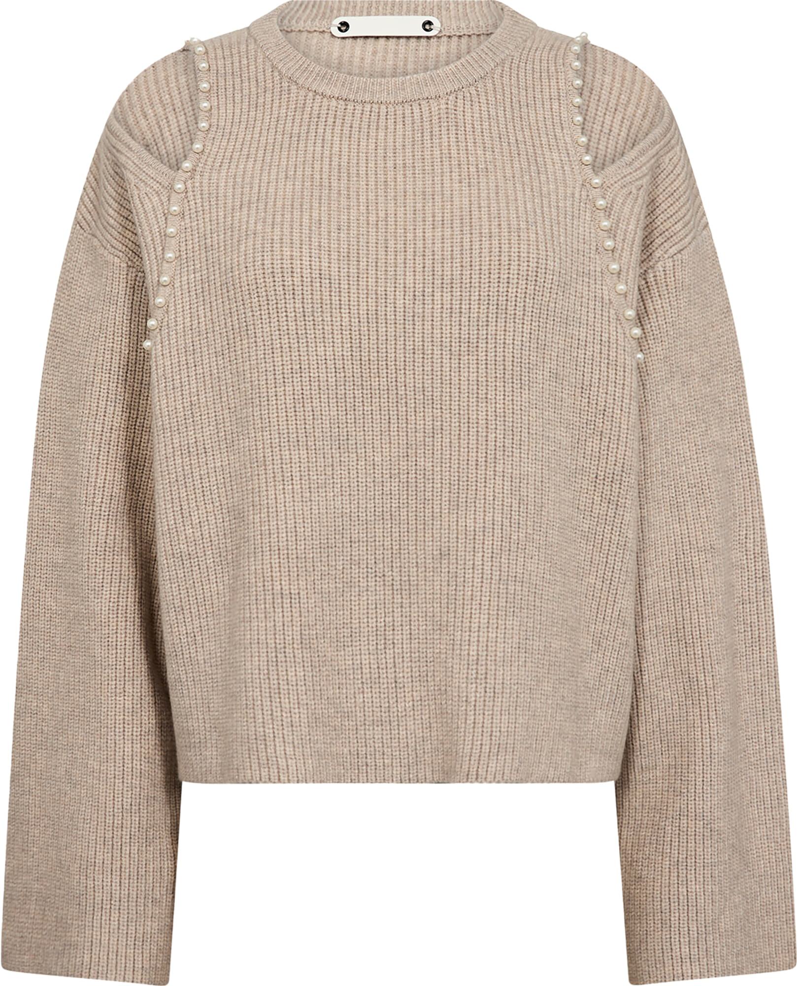 Co'couture Trui Row Rib Pearl Beige