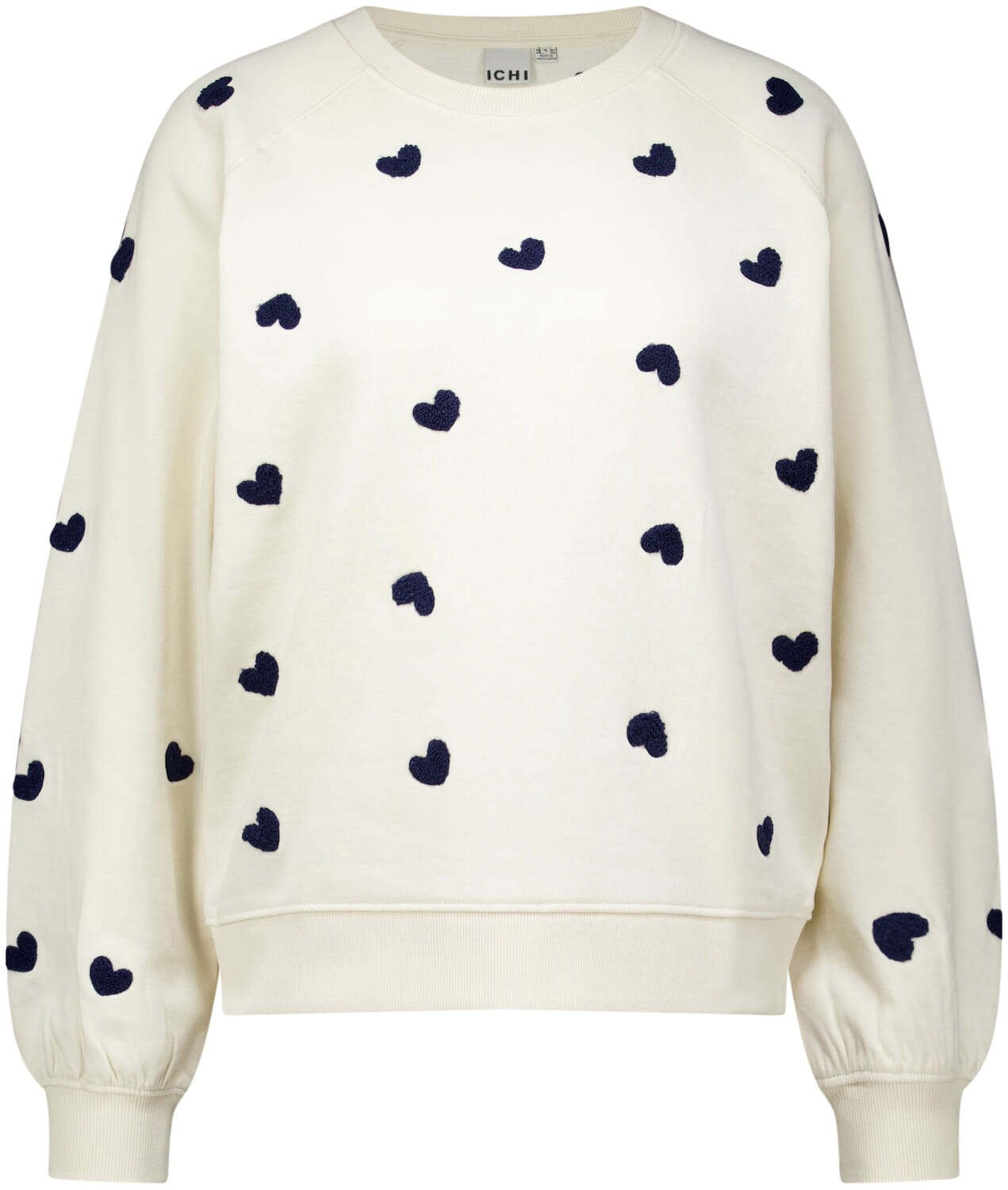 Ichi Sweater Kasura Heart Blauw
