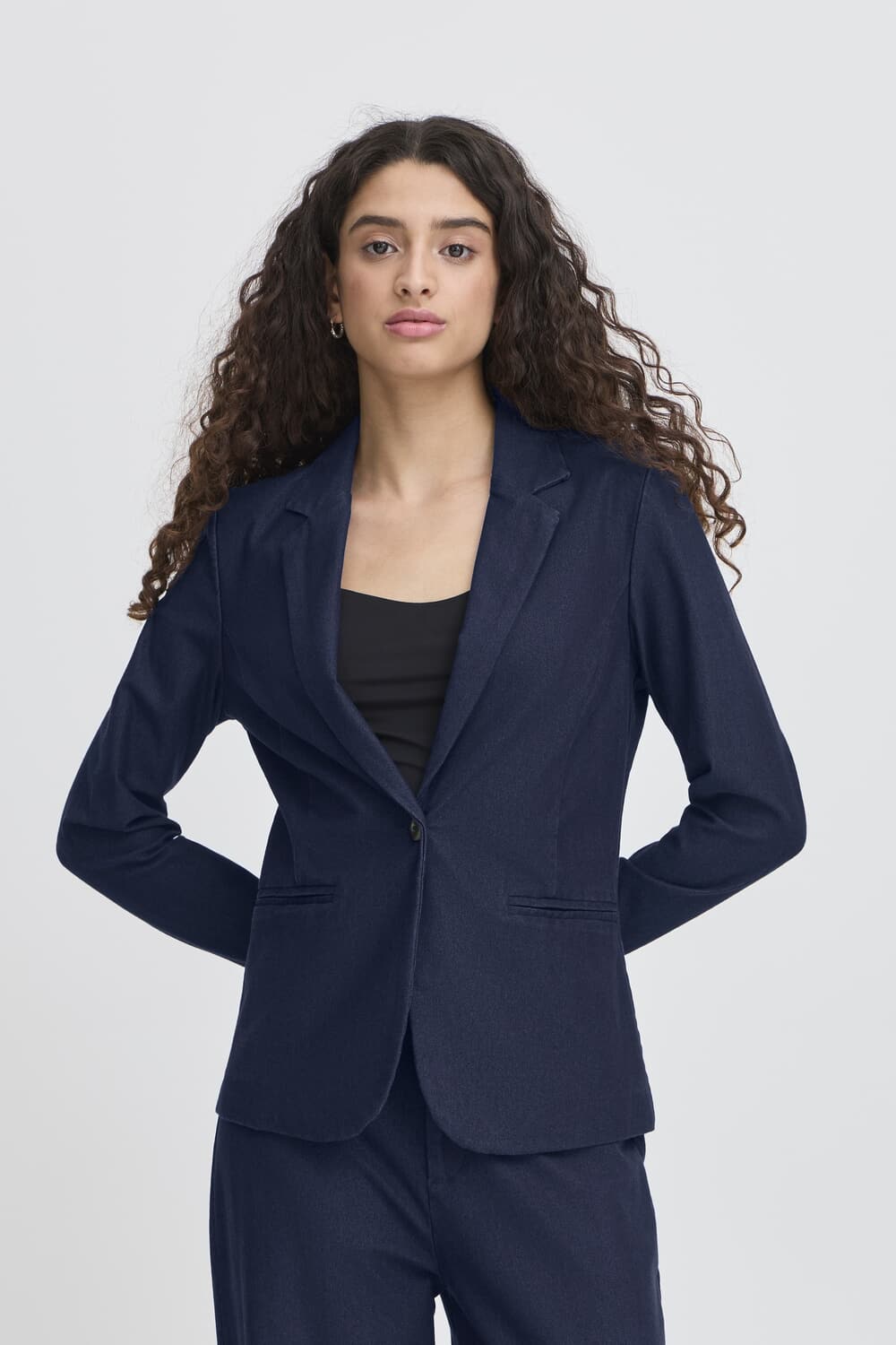 Ichi Blazer Kate Denim Blauw