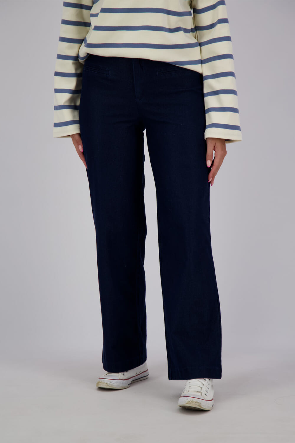 Ichi Pantalon Kate Denim Blauw