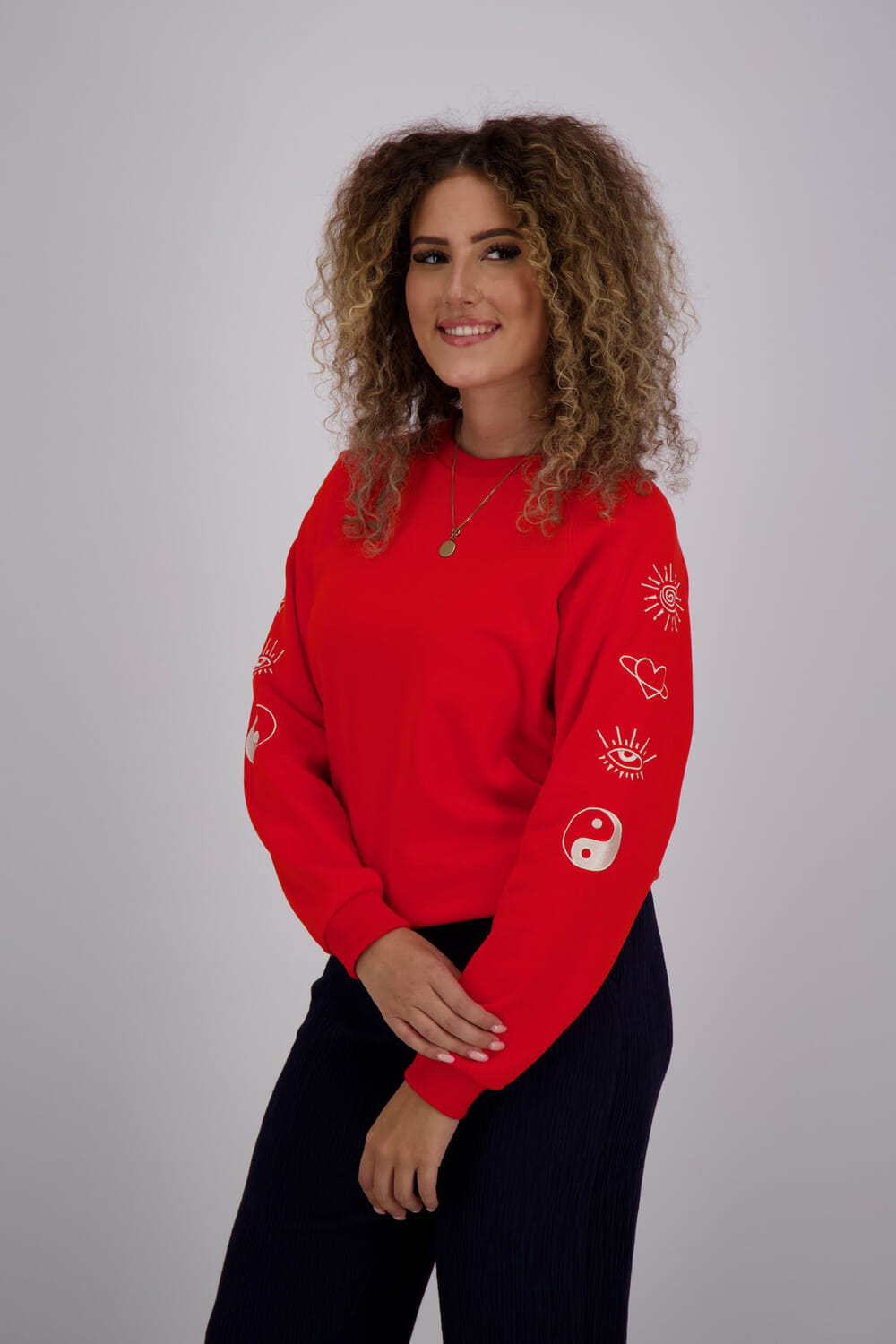 Ichi Sweater Lela Brushed Rood