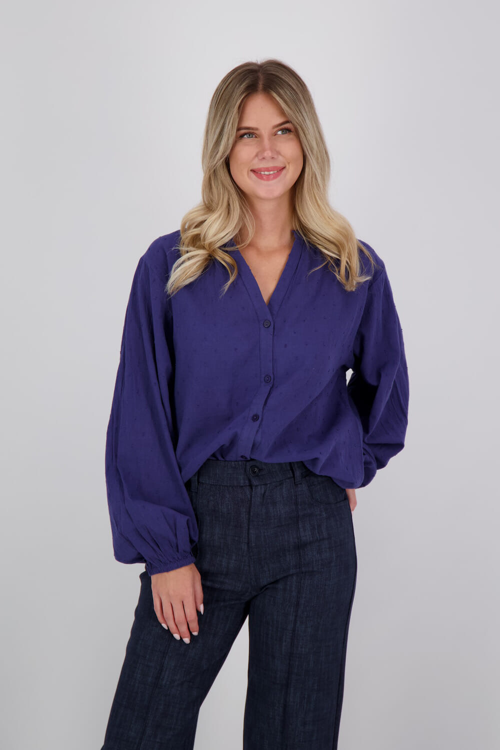 Ichi Blouse Lazare  Blauw