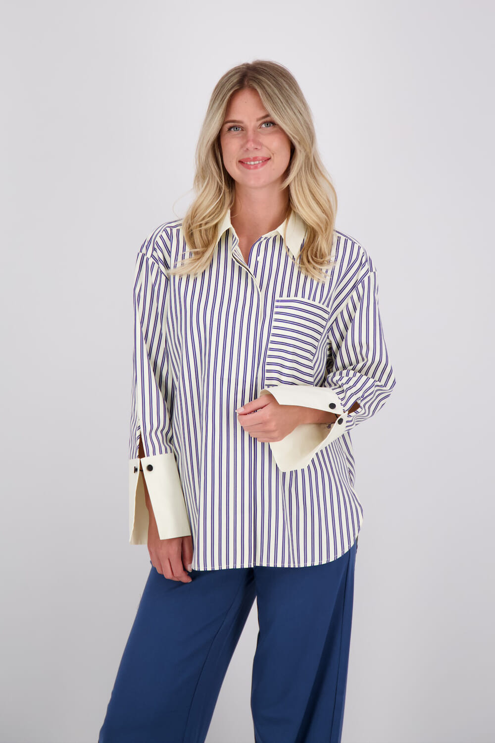 Co'couture Blouse Samson Stripe Blauw