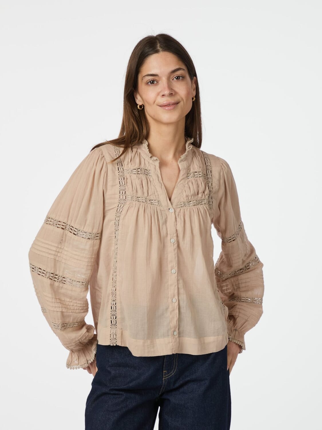 Lyla S Voile Blouse Beige