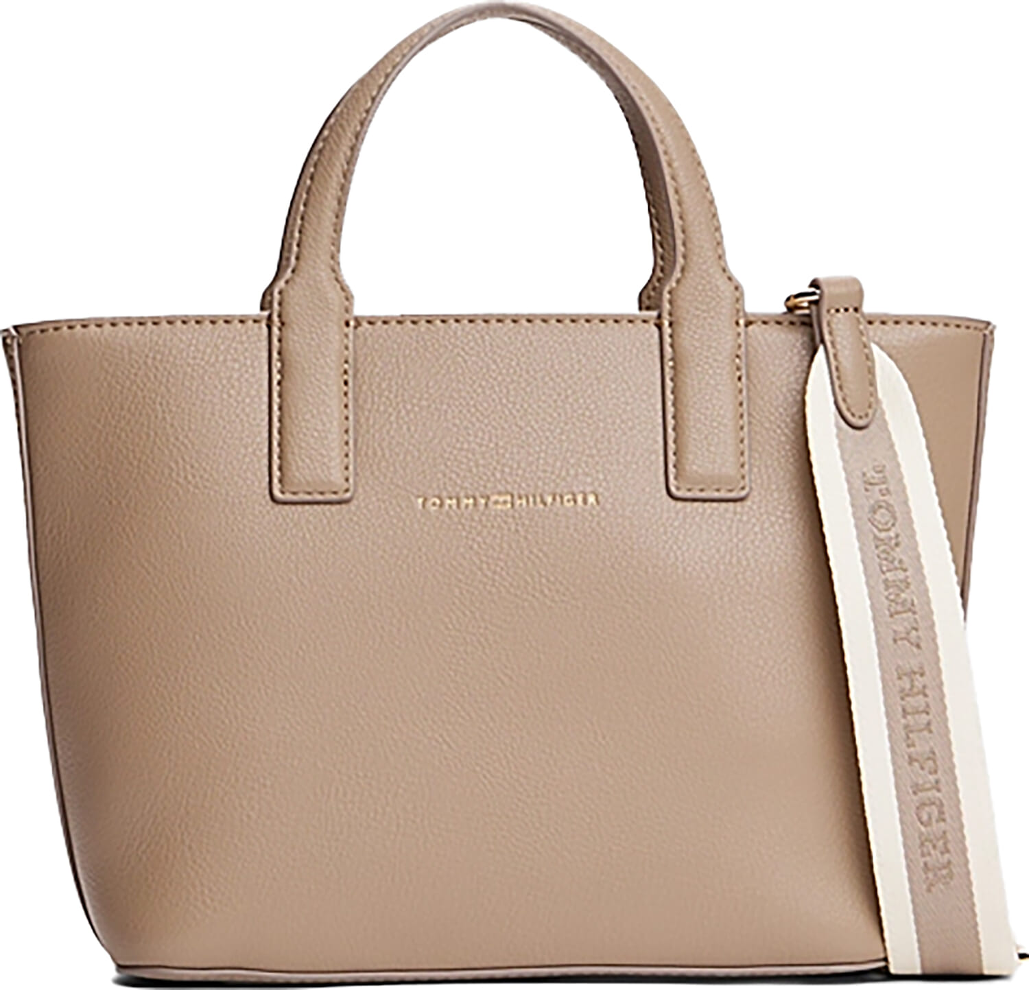Tommy Hilfiger th logotape mini taupe Bruin