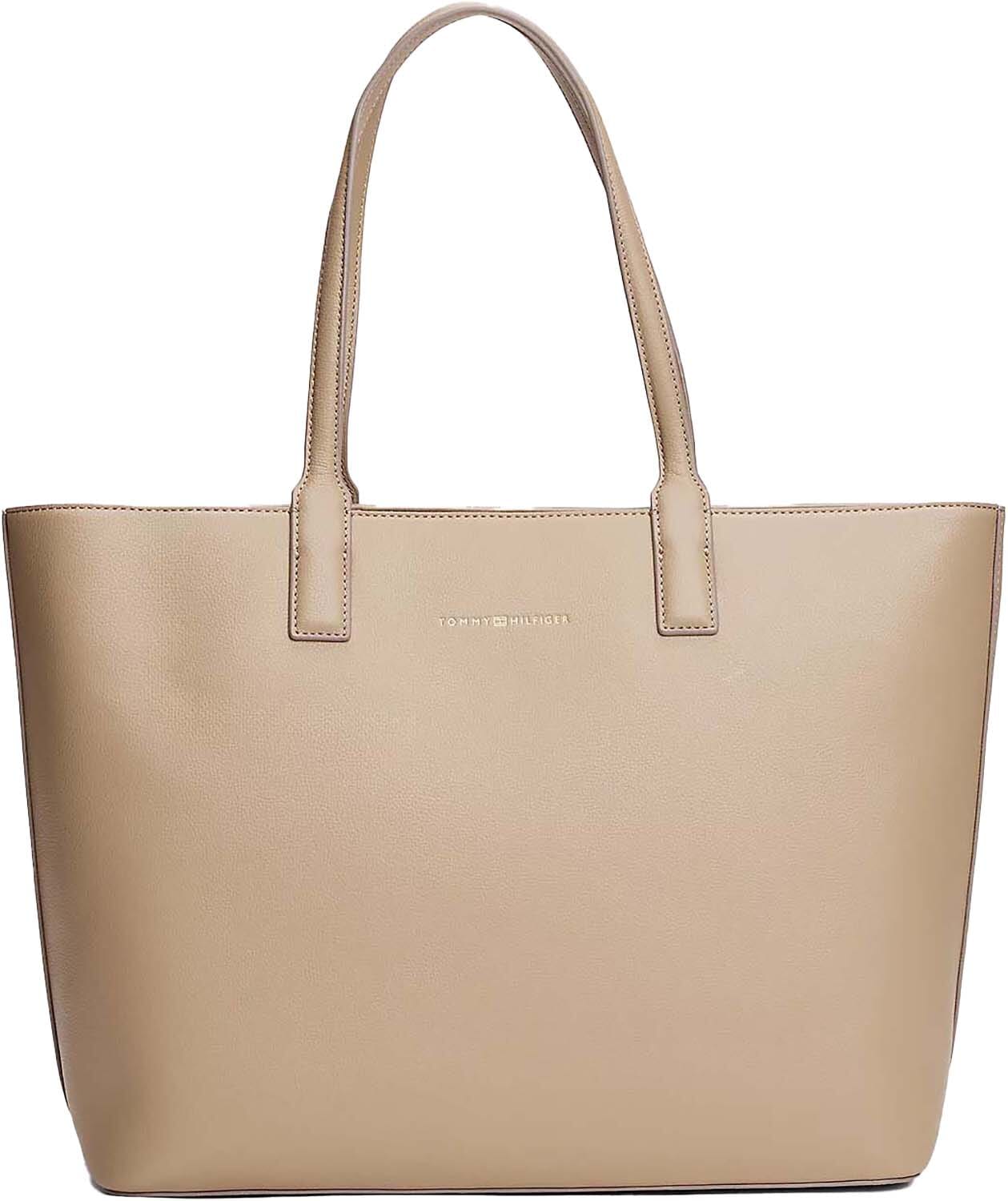 Tommy Hilfiger TH logo tape tote Bruin