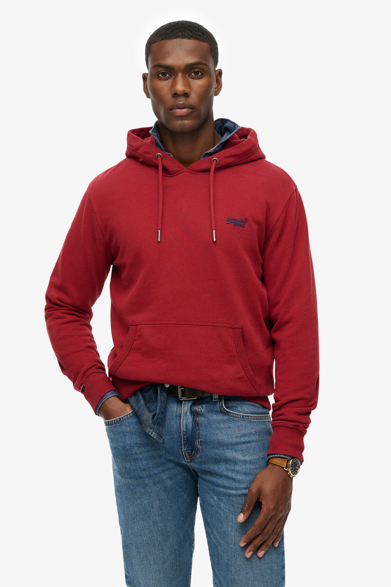 Superdry Hoodie Essential Logo Bordeaux Rood