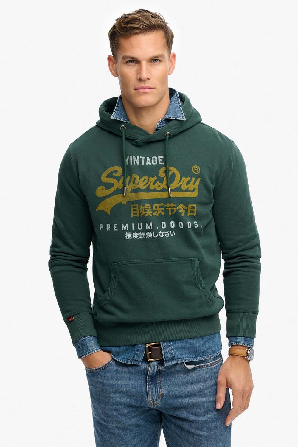 Superdry Hoodie Essential Logo Groen