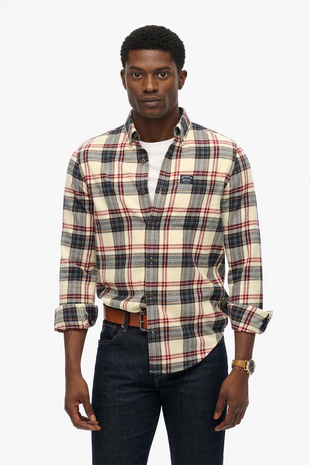 Superdry Overhemd Lumberjack Off White