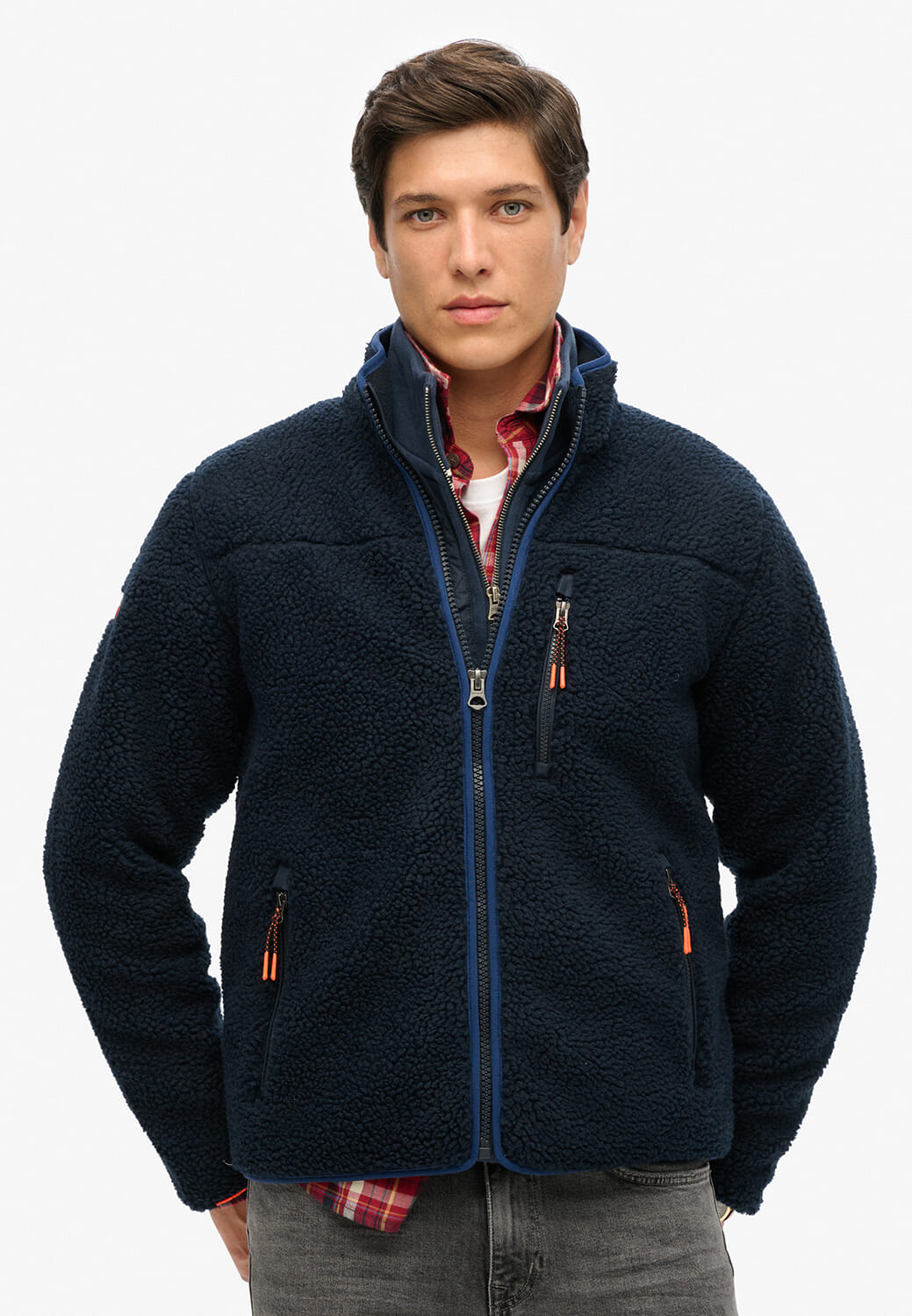 Superdry Fleece Jas Vintage Retro Blauw