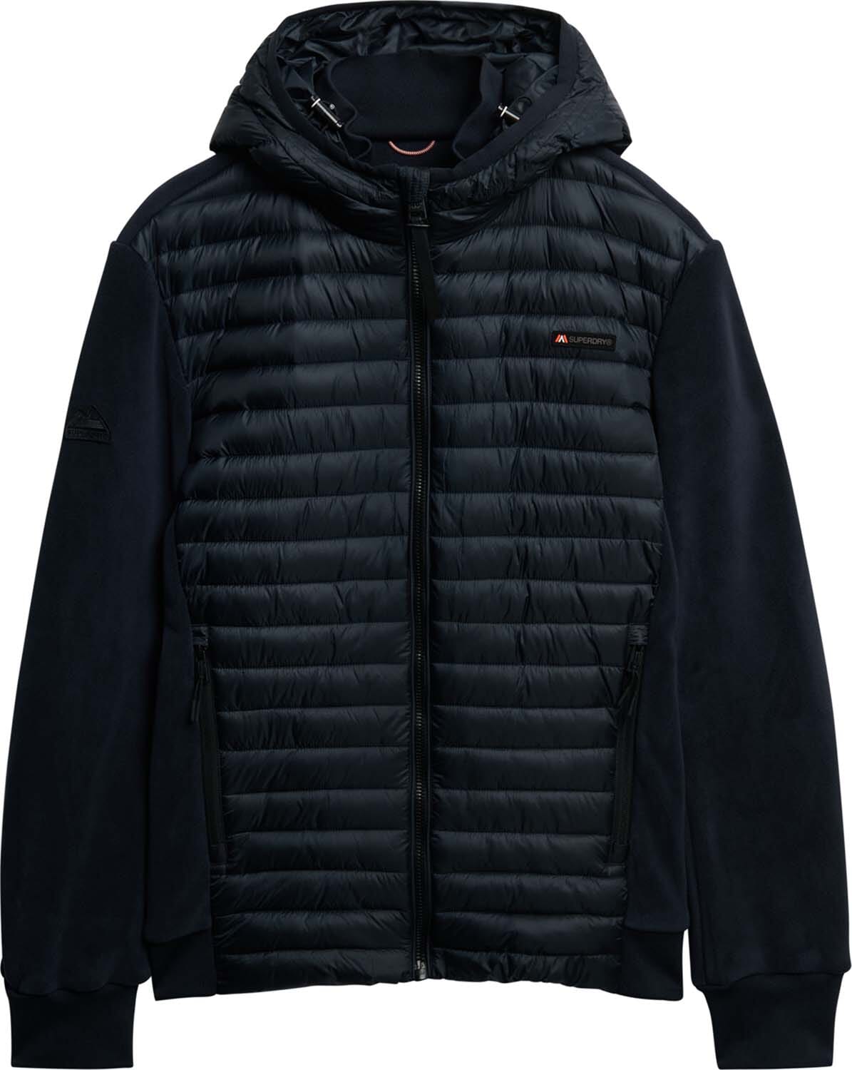Superdry hooded storm fleece hybrid Blauw