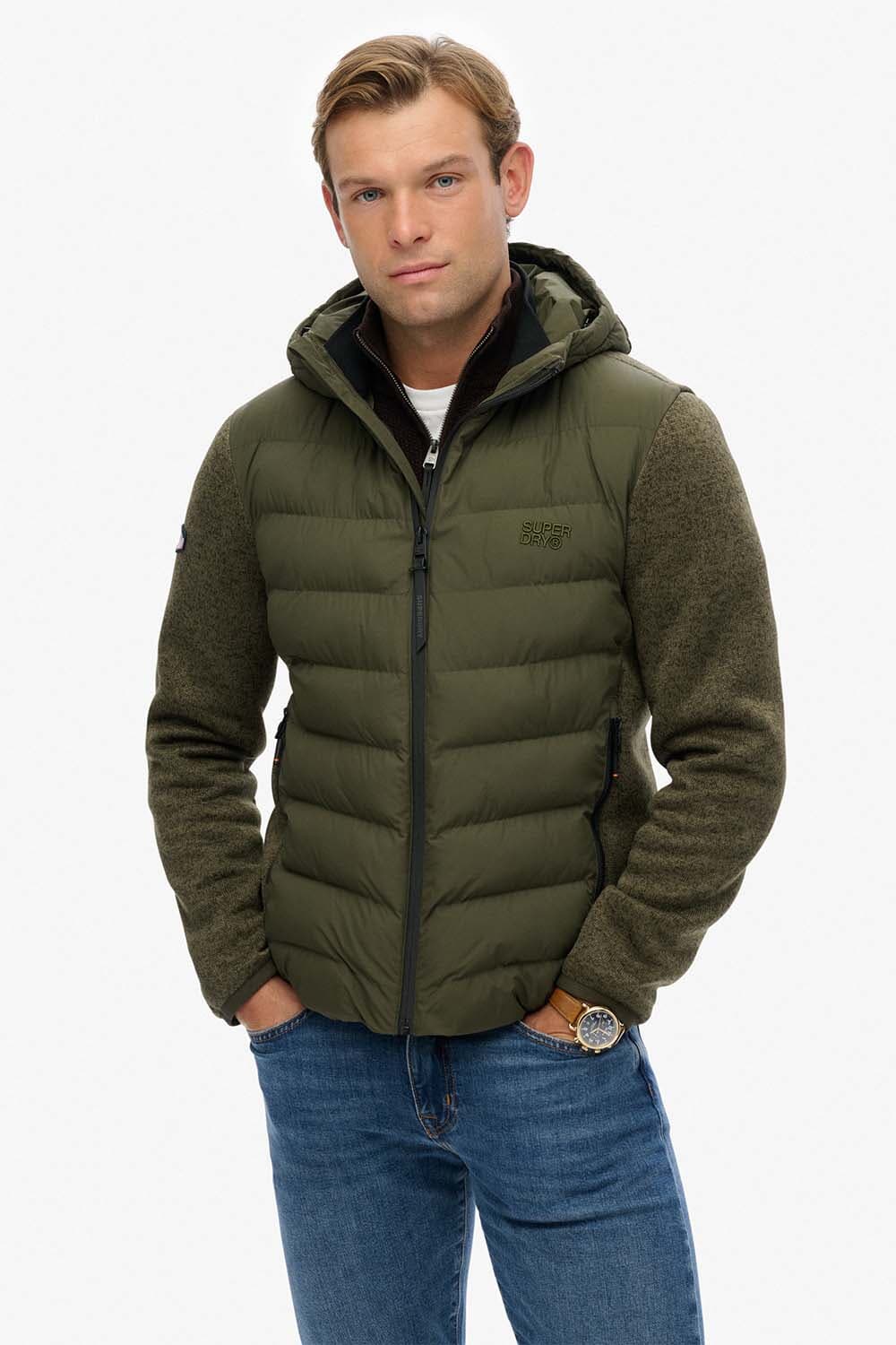 Superdry Hybride Jas Storm met Cappuchon Groen