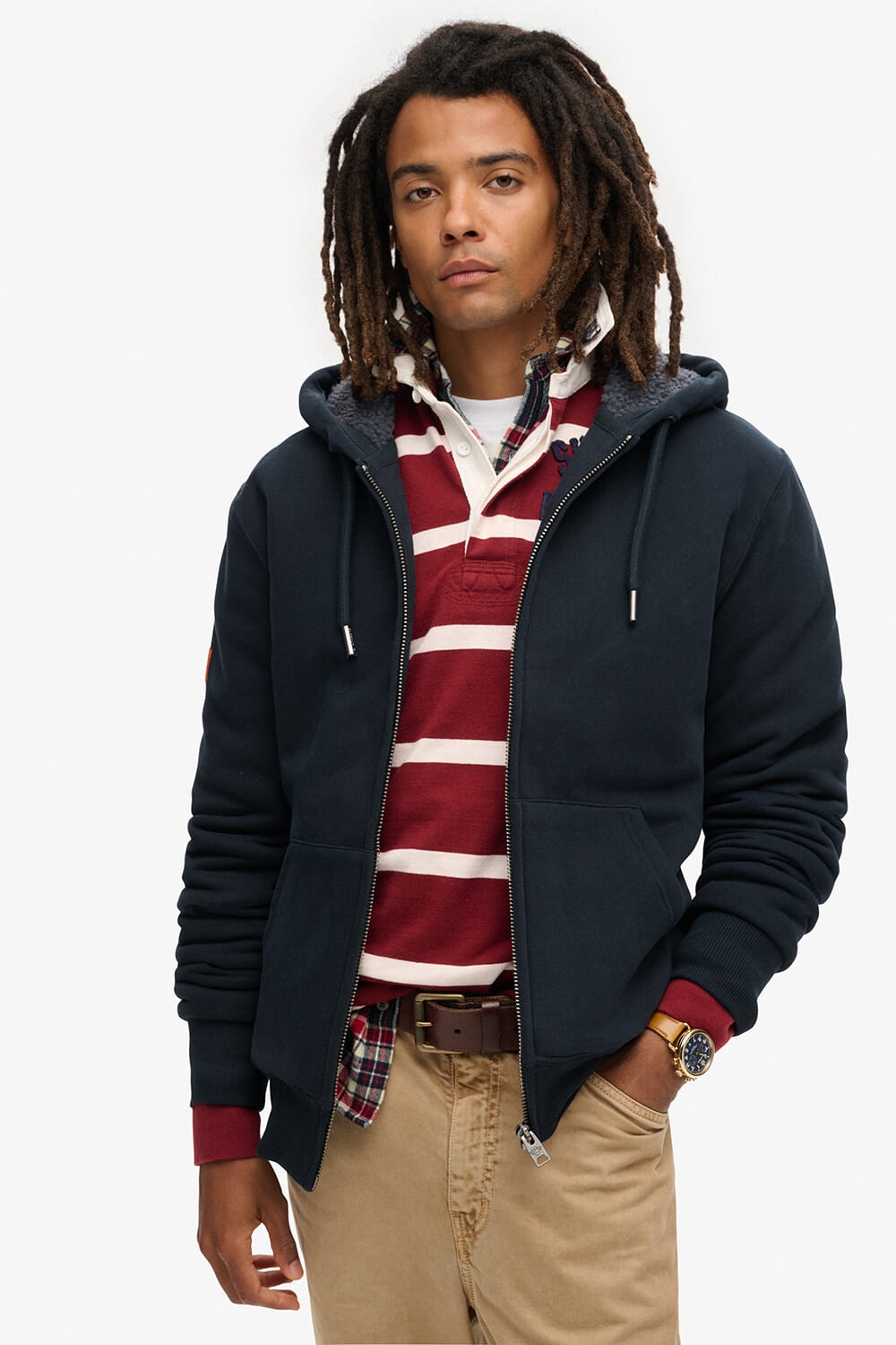 Superdry Sweatvest Borg Lined Blauw