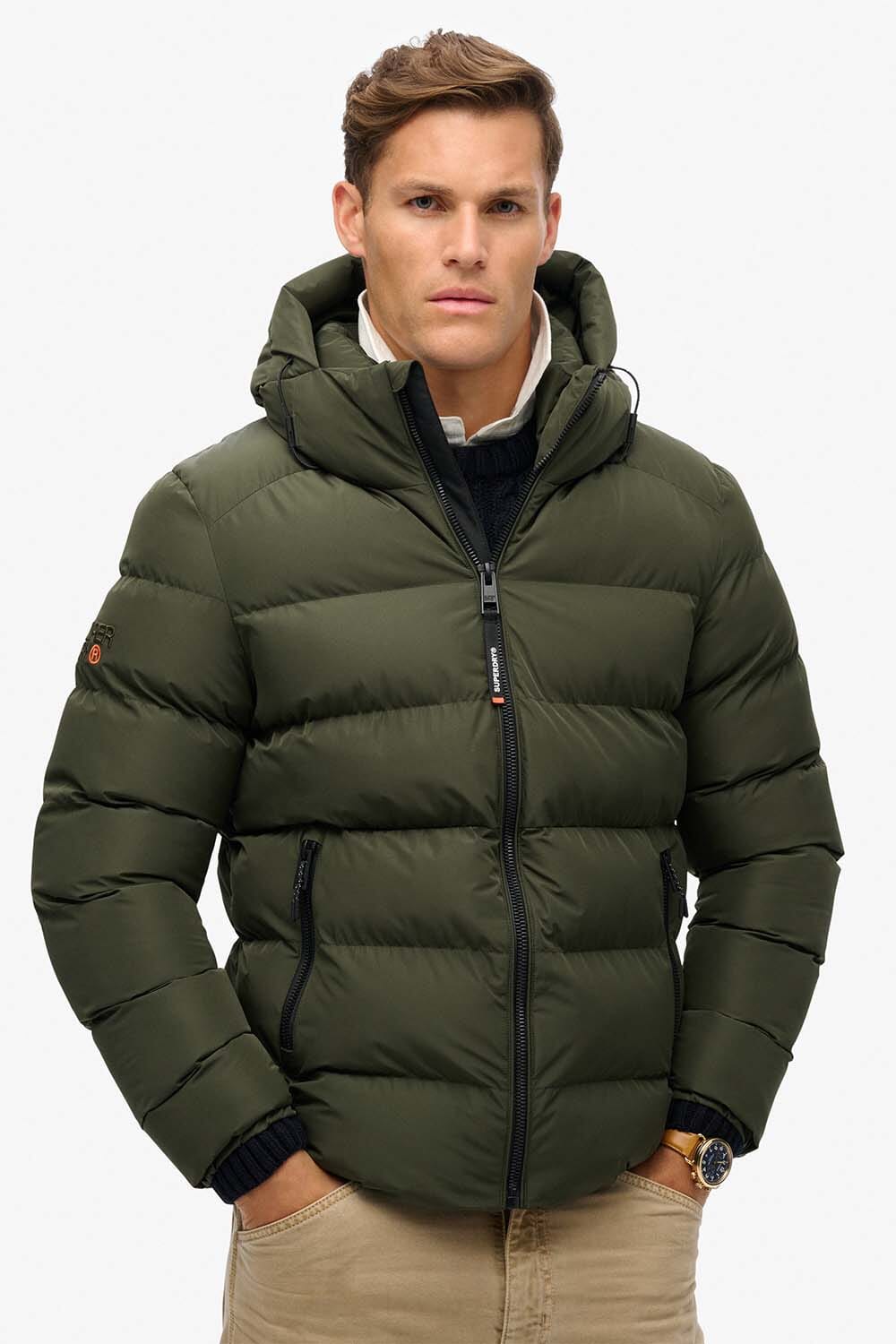 Superdry Puffer Jas Sport  Groen