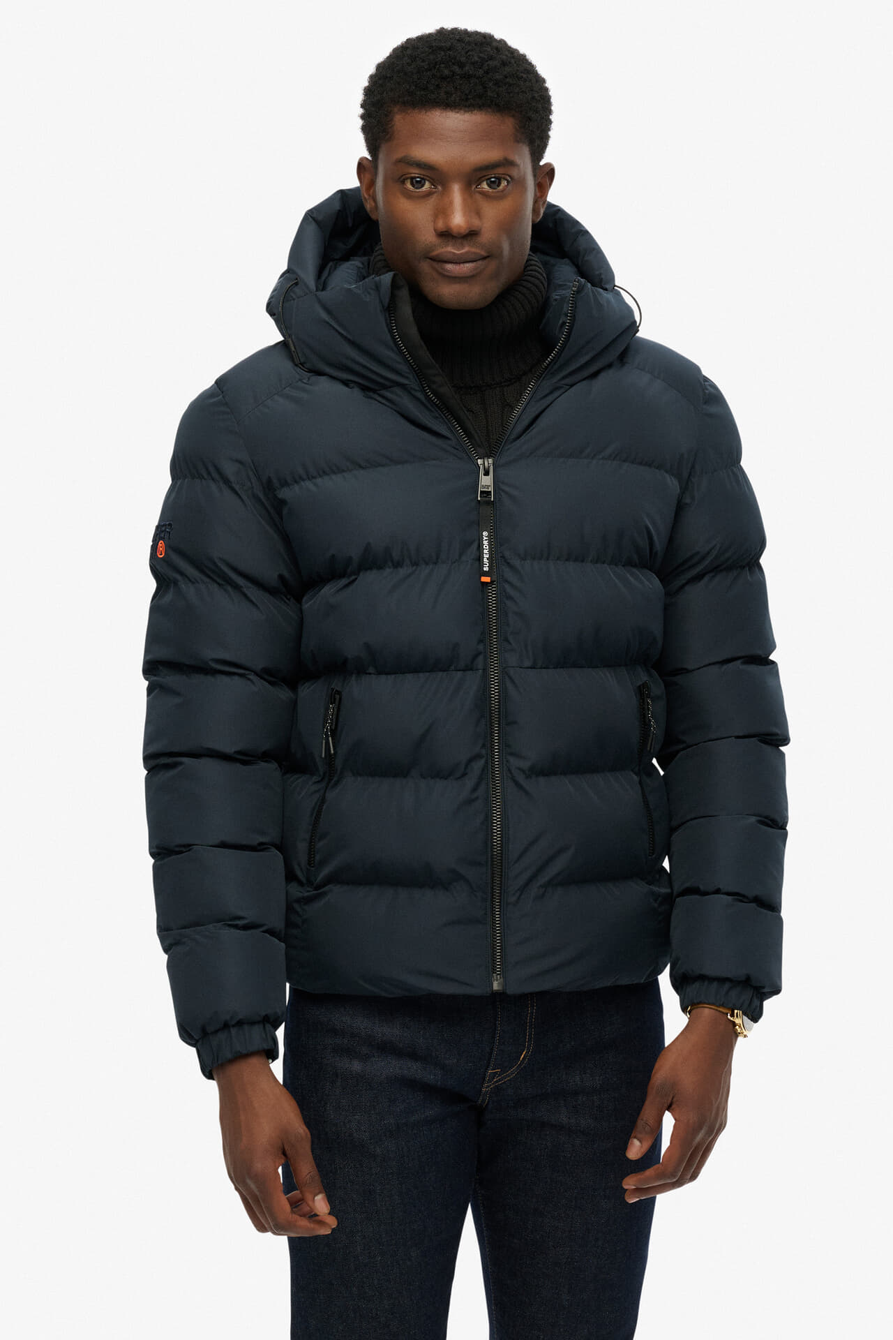 Superdry Puffer Jas Sport  Navy