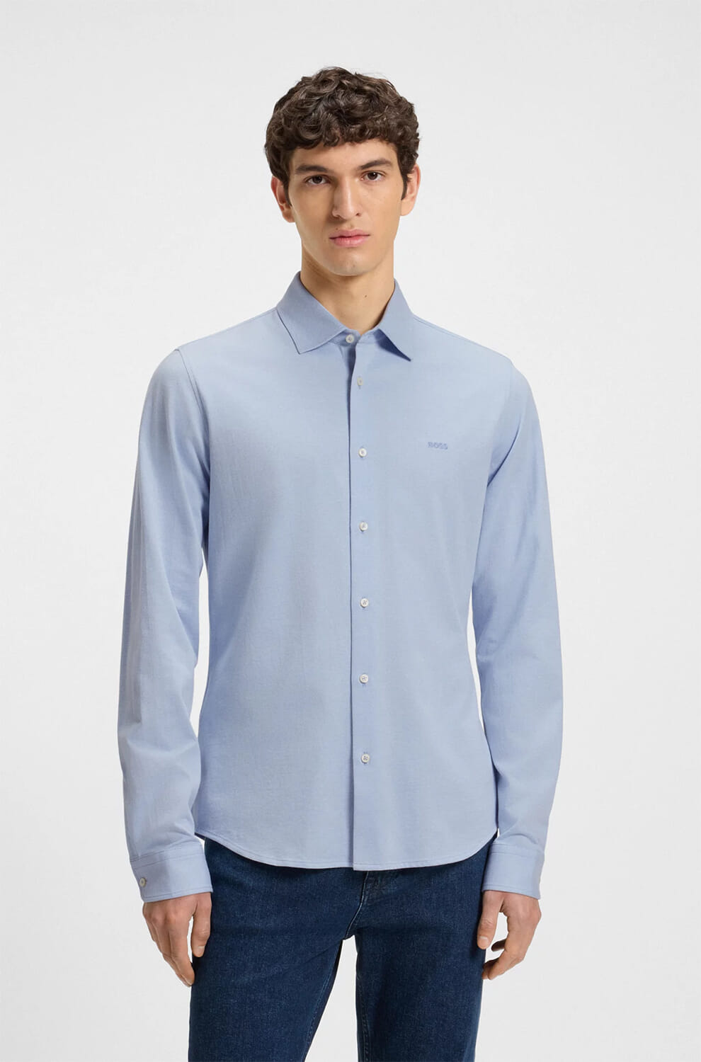 Boss Orange Overhemd Mysoft Blauw
