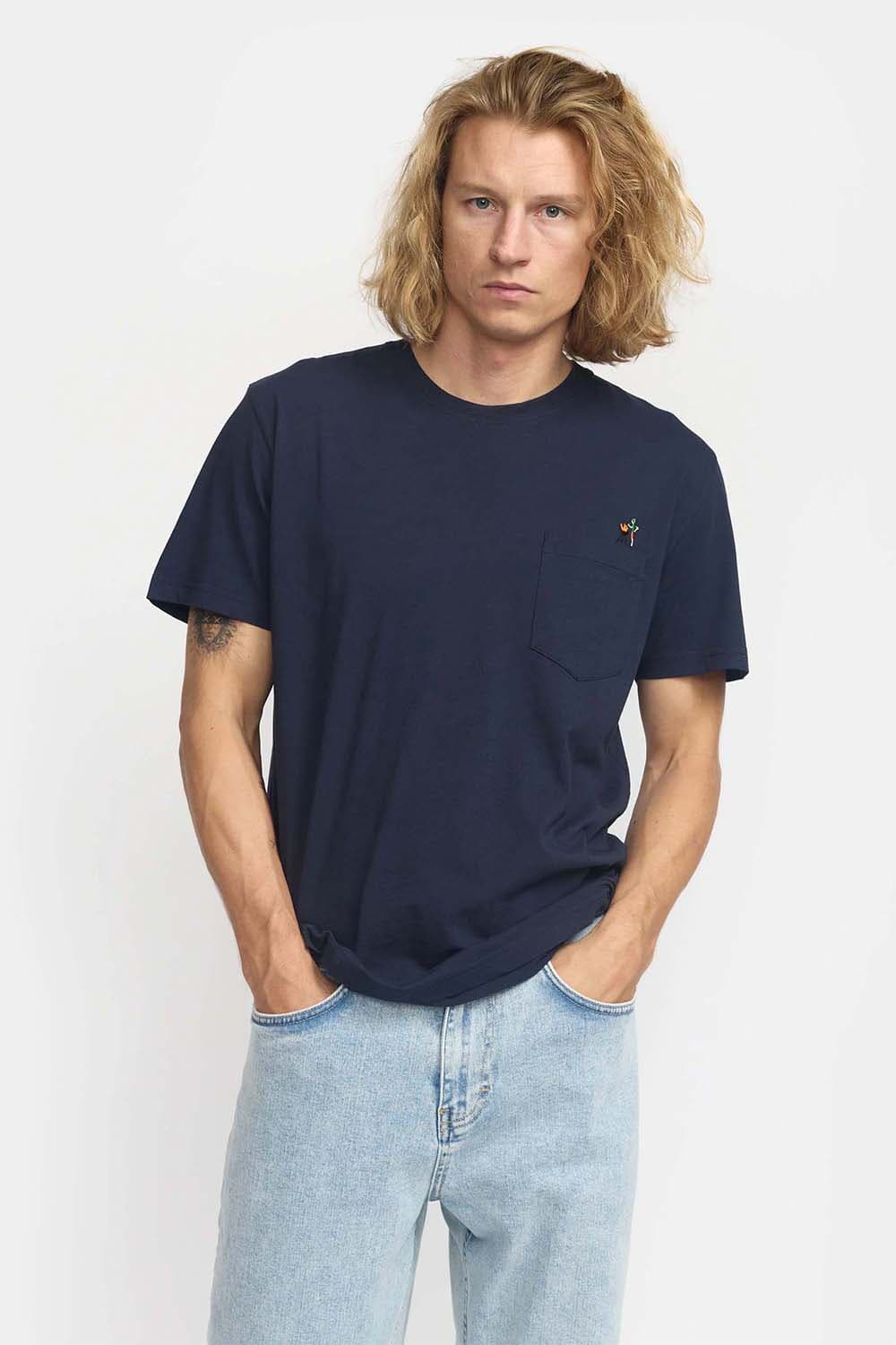 Revolution T-shirt BBQ Printed Navy